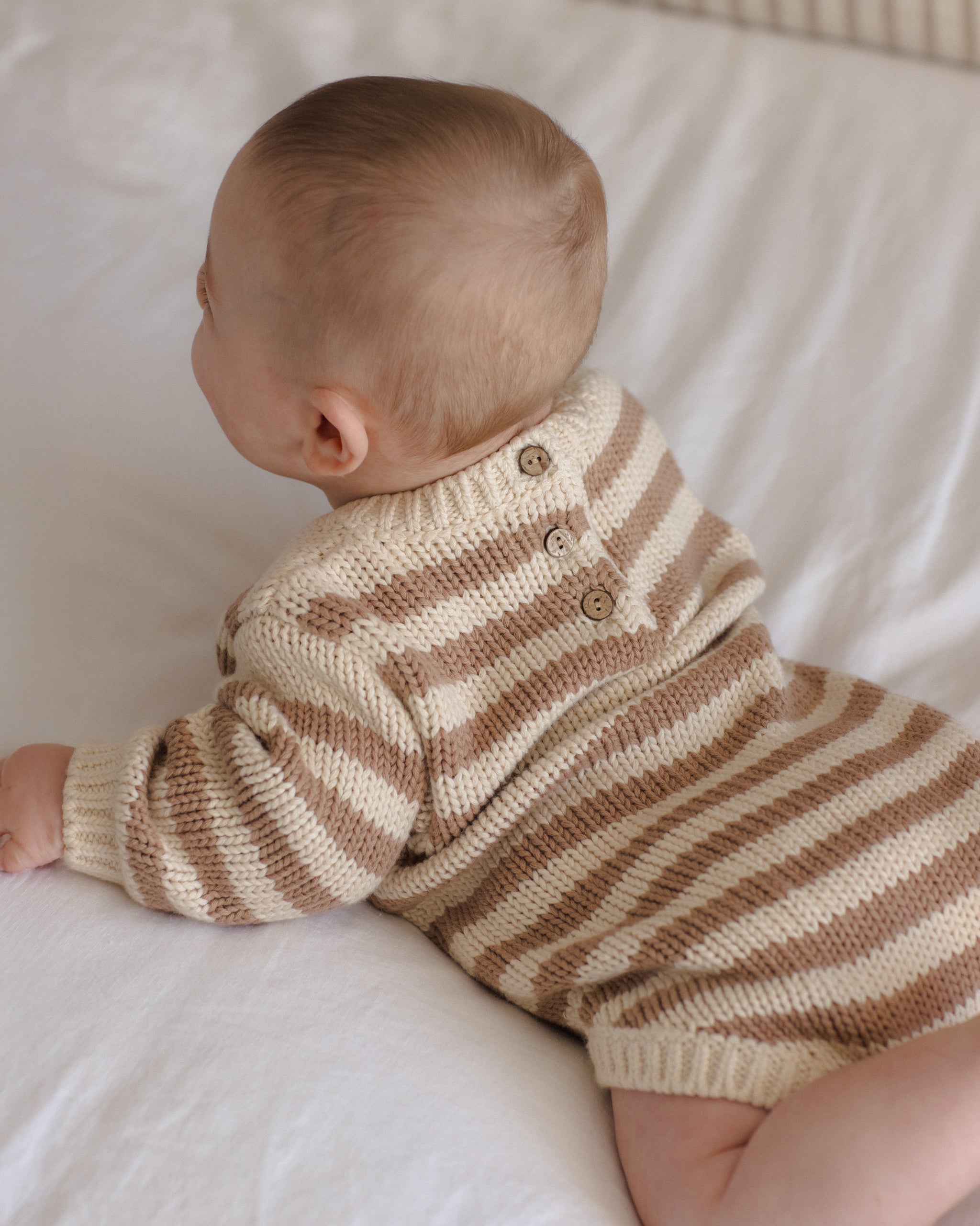 Rex Romper Almond Stripe - Rylee + Cru | Kids Clothes | Trendy Baby Clothes | Modern Infant Outfits |