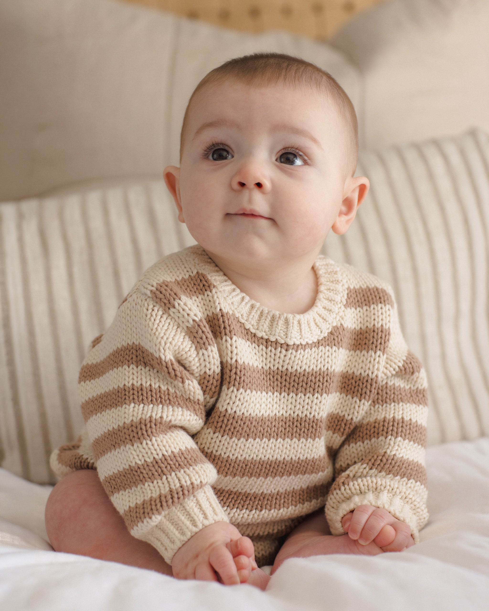 Rex Romper Almond Stripe - Rylee + Cru | Kids Clothes | Trendy Baby Clothes | Modern Infant Outfits |