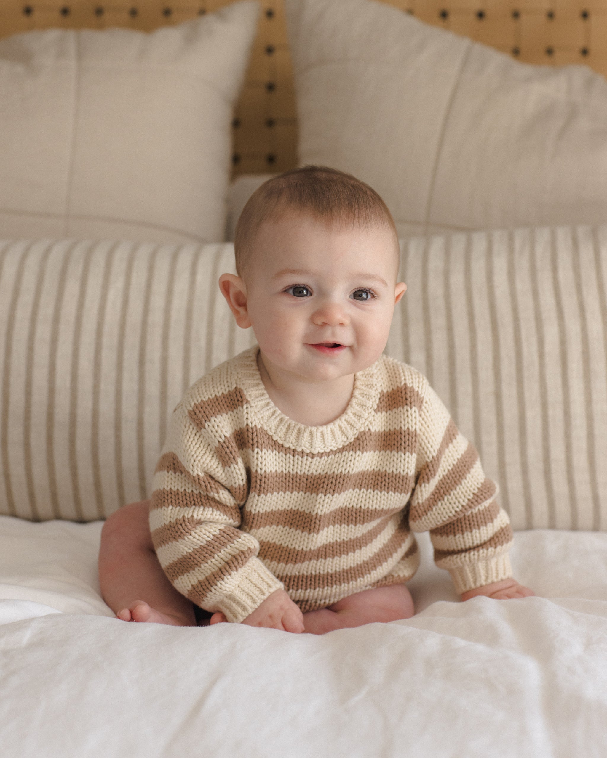 Rex Romper Almond Stripe - Rylee + Cru | Kids Clothes | Trendy Baby Clothes | Modern Infant Outfits |