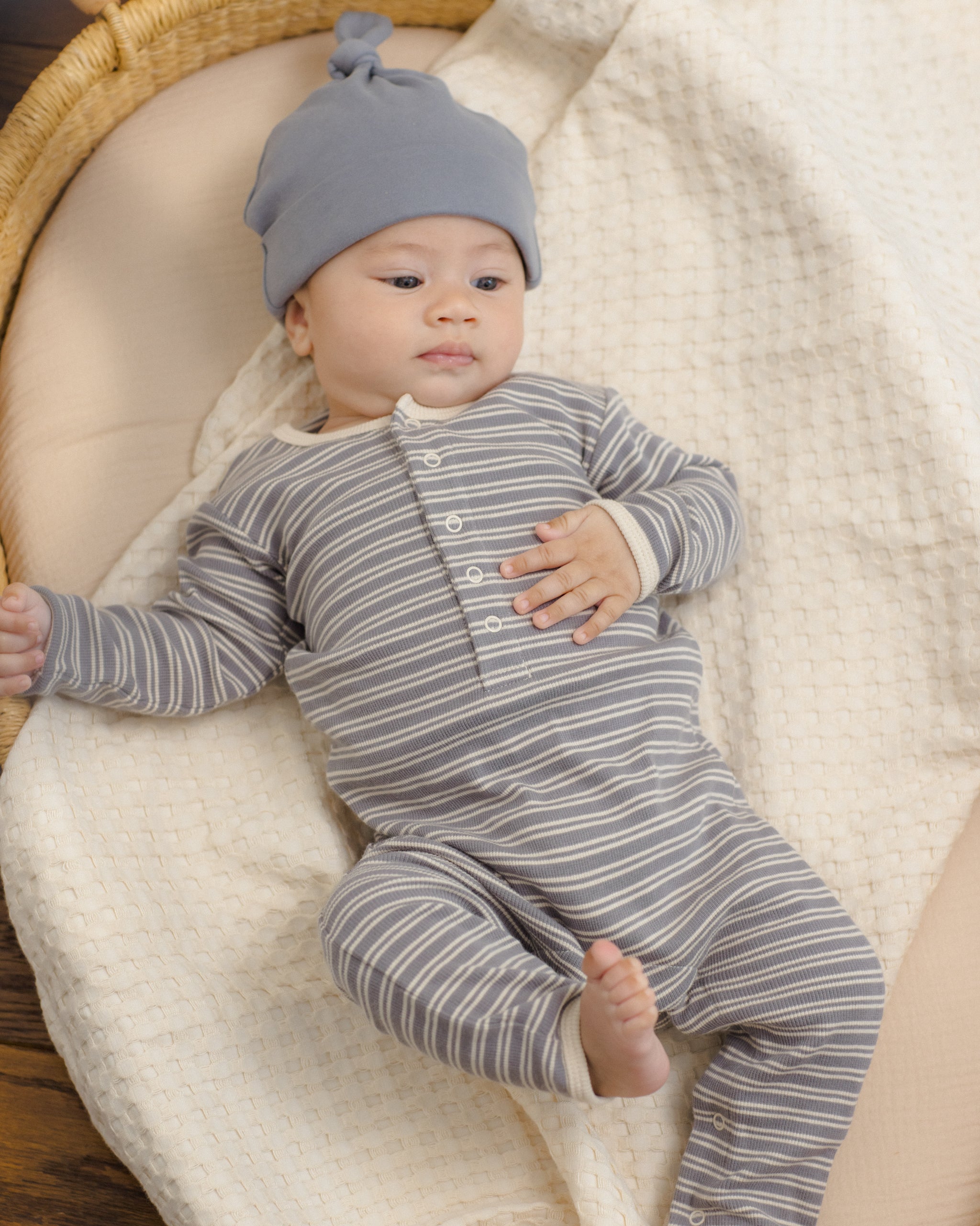 Knotted Baby Hat Slate - Rylee + Cru | Kids Clothes | Trendy Baby Clothes | Modern Infant Outfits |