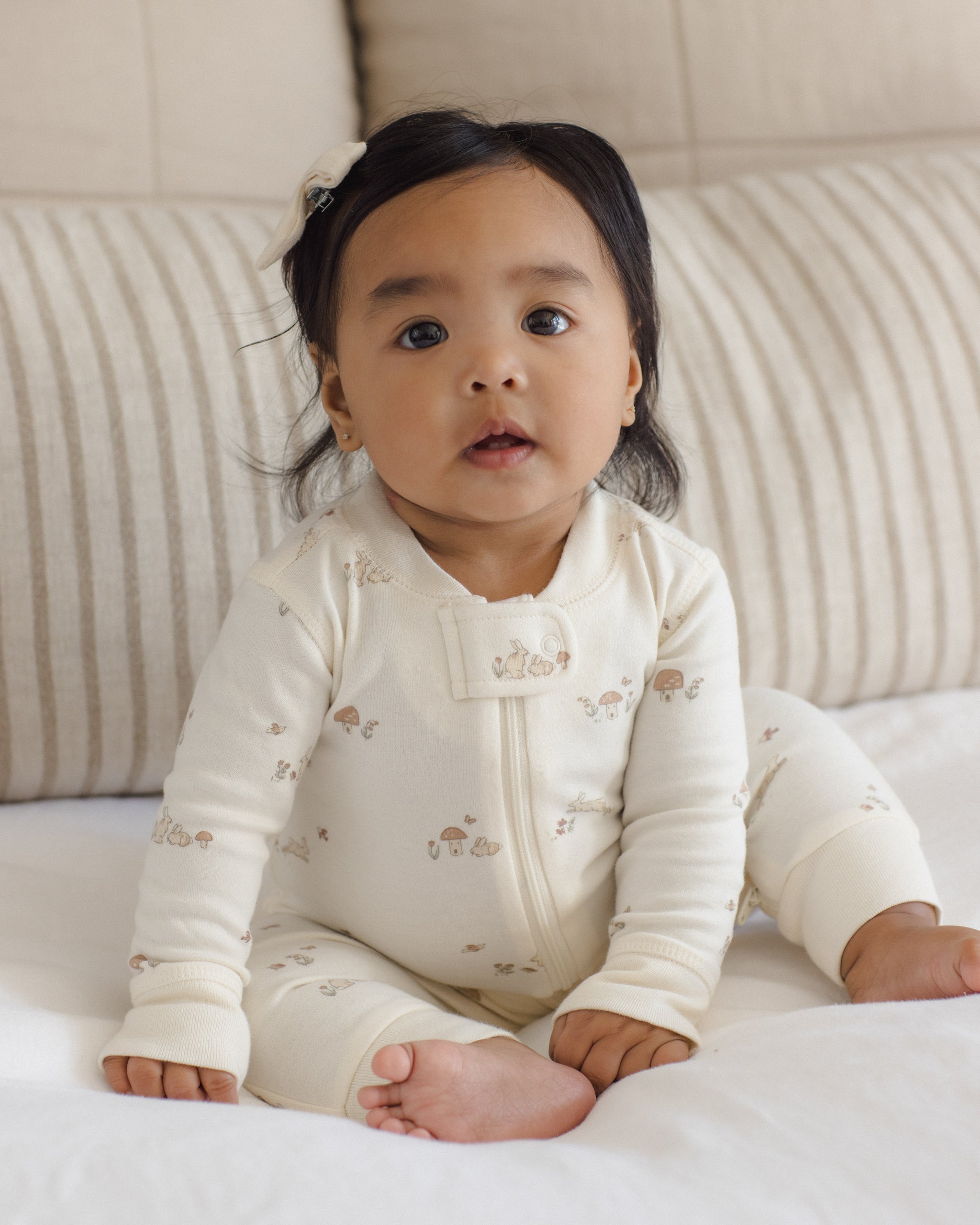 Zip Long Sleeve Sleeper Bunnies - Rylee + Cru | Kids Clothes | Trendy Baby Clothes | Modern Infant Outfits |