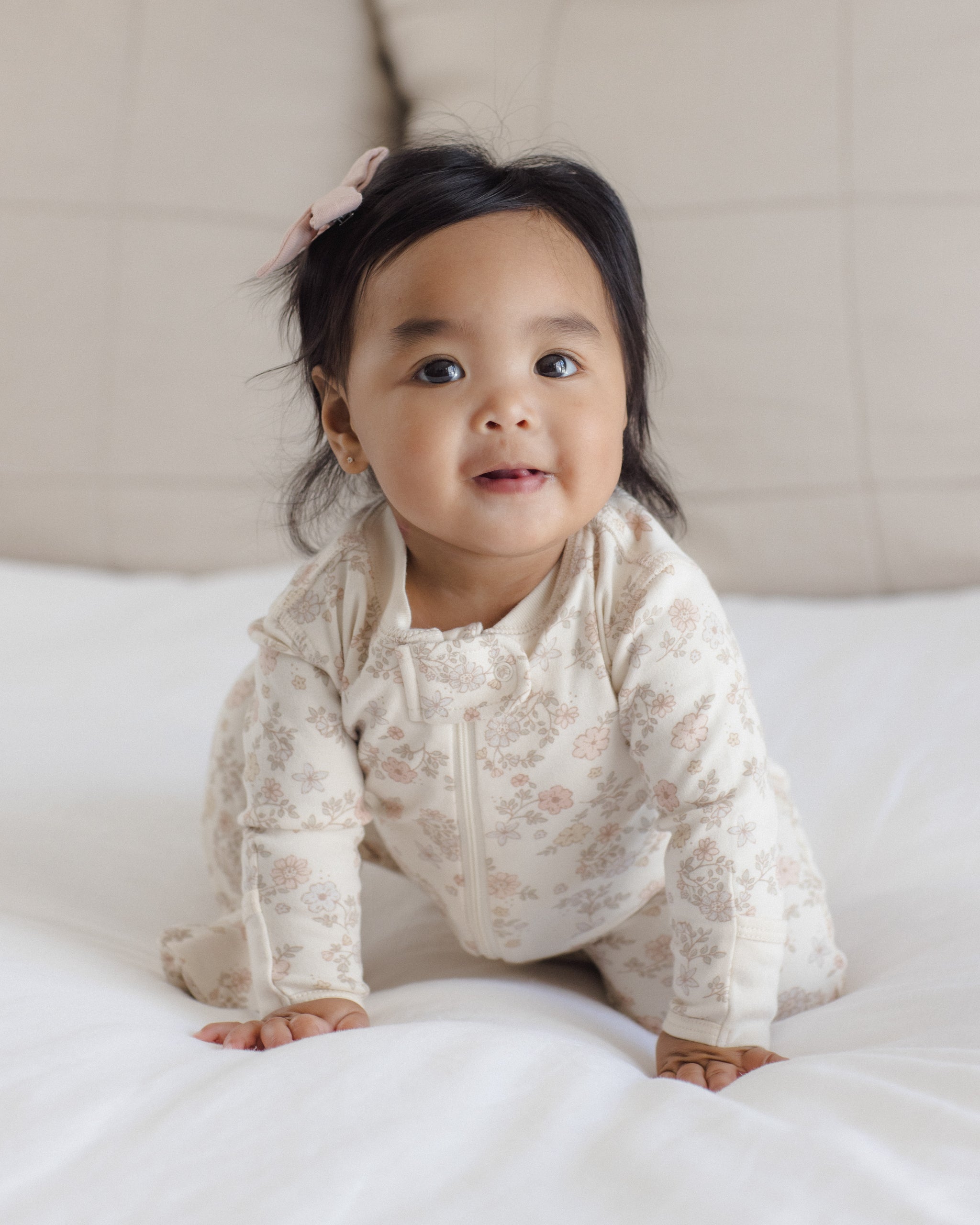 Zip Long Sleeve Sleeper Footie Floral Vine - Rylee + Cru | Kids Clothes | Trendy Baby Clothes | Modern Infant Outfits |