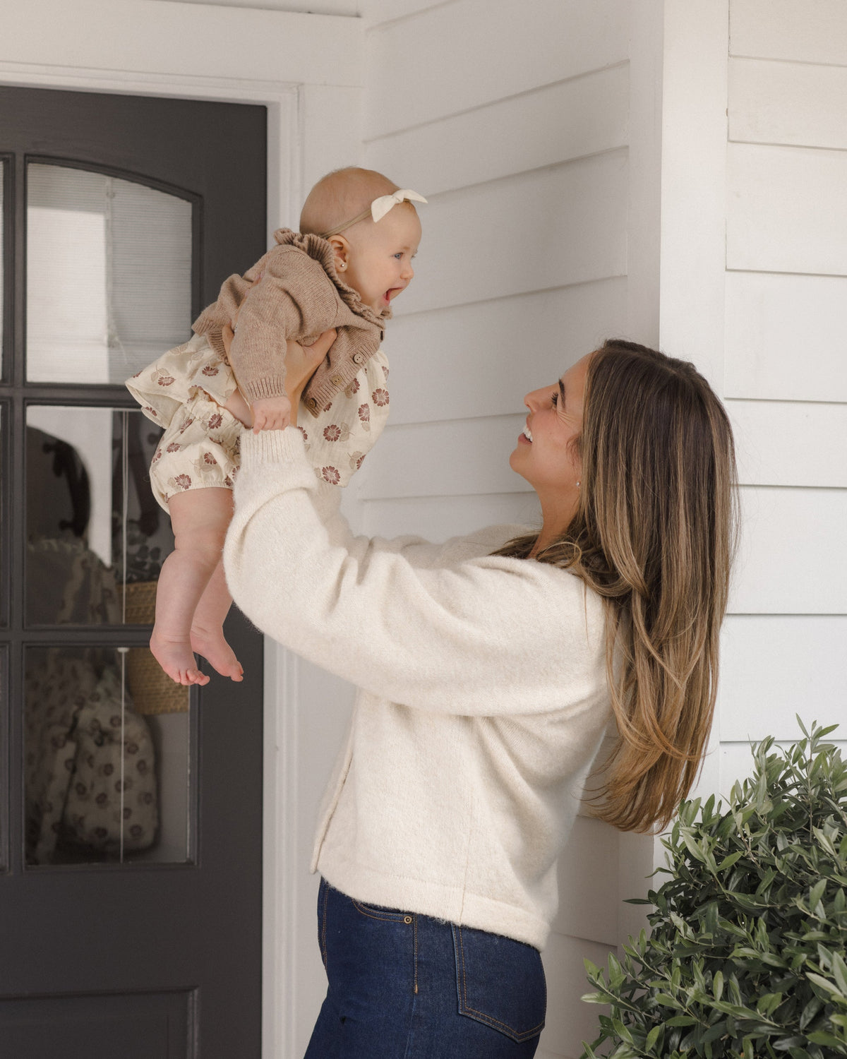 Ruffle Collar Cardigan Heathered Almond - Rylee + Cru | Kids Clothes | Trendy Baby Clothes | Modern Infant Outfits |