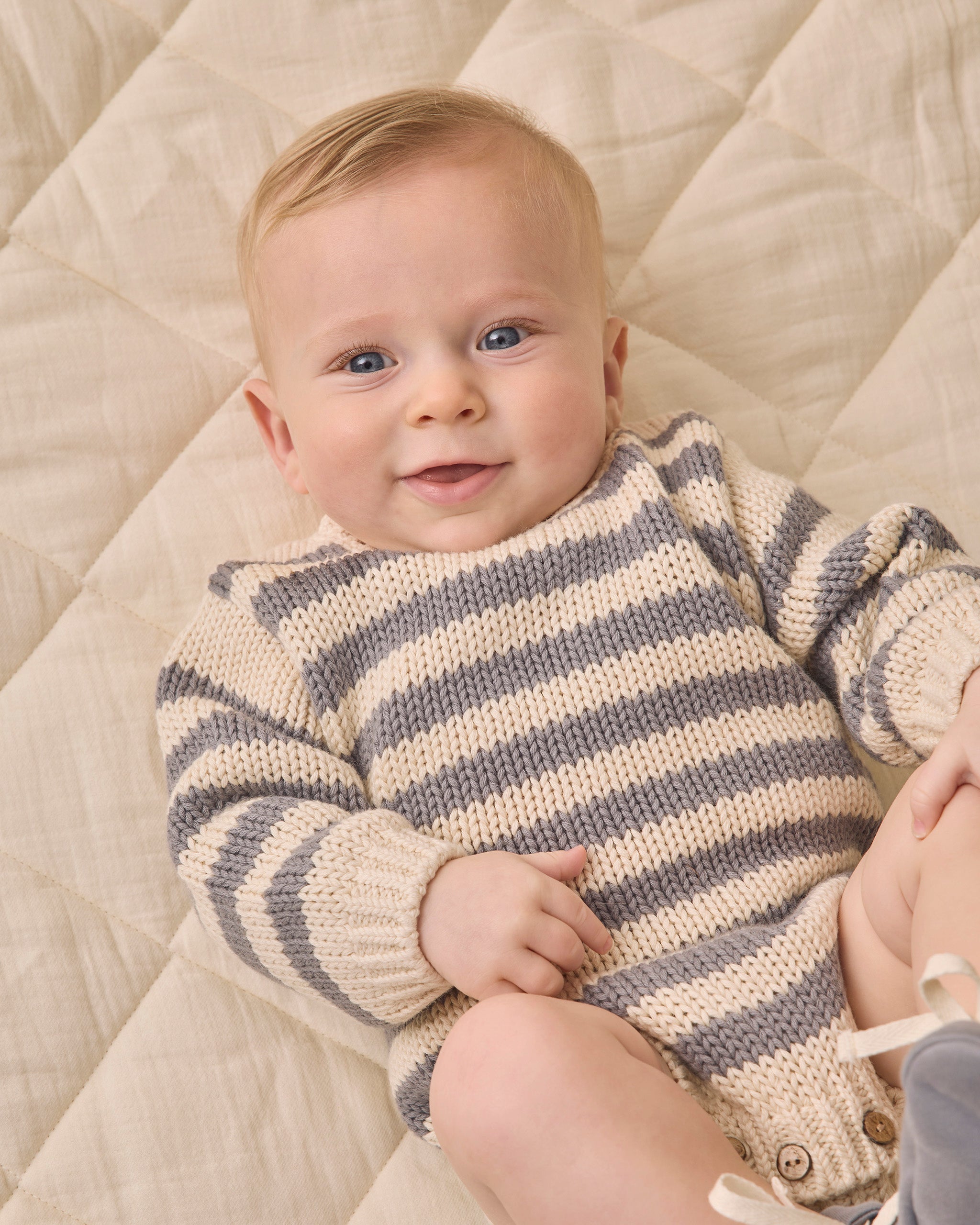Rex Romper Slate Stripe - Rylee + Cru | Kids Clothes | Trendy Baby Clothes | Modern Infant Outfits |