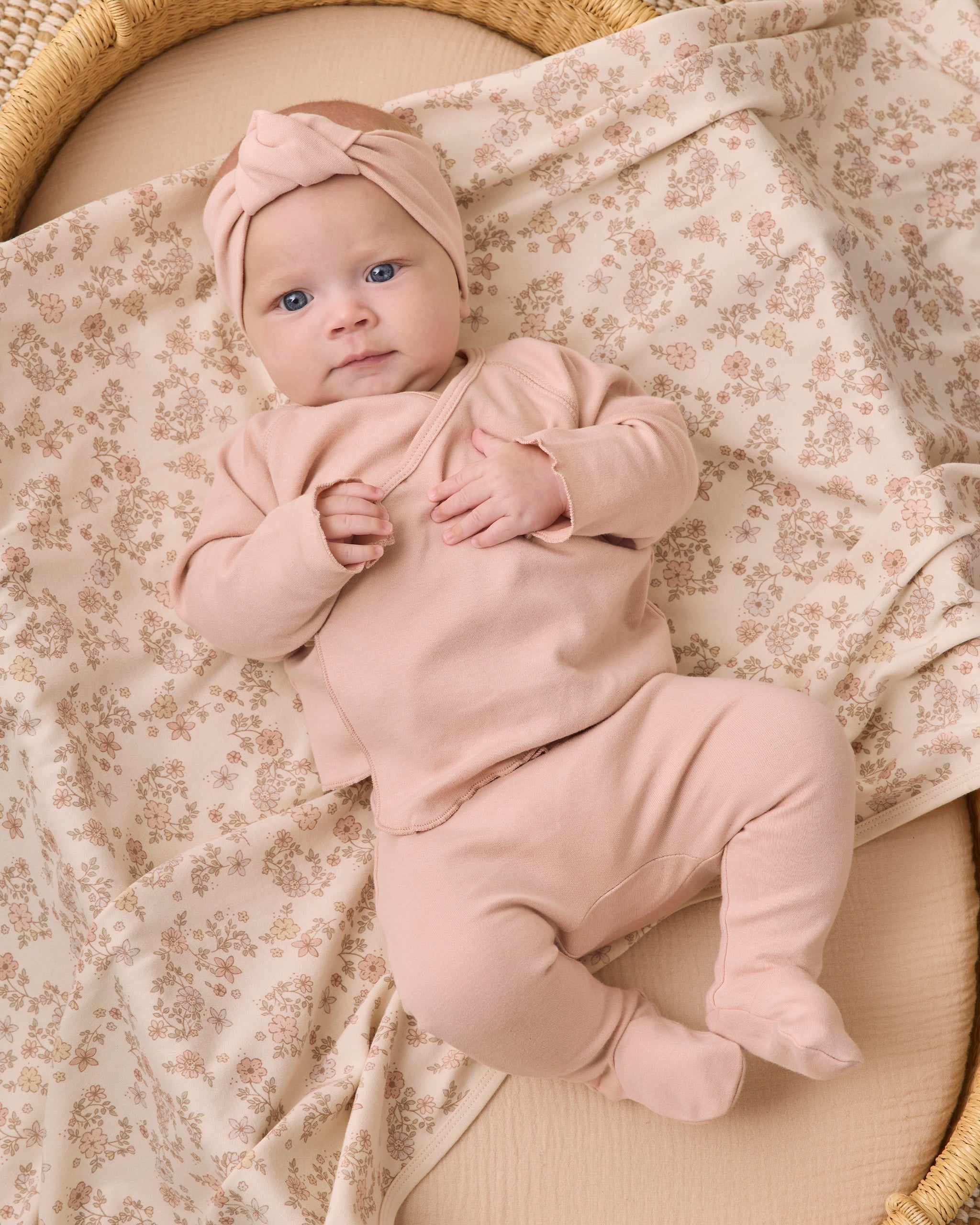 Wrap Top + Footed Pant Set Dusty Rose - Rylee + Cru | Kids Clothes | Trendy Baby Clothes | Modern Infant Outfits |