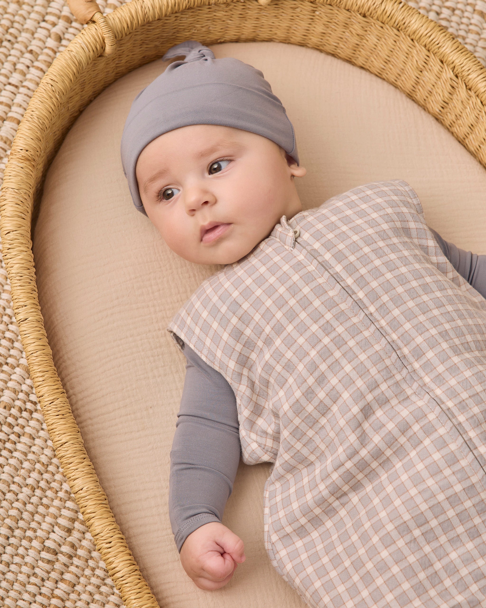 Bamboo Knotted Baby Hat Slate - Rylee + Cru | Kids Clothes | Trendy Baby Clothes | Modern Infant Outfits |