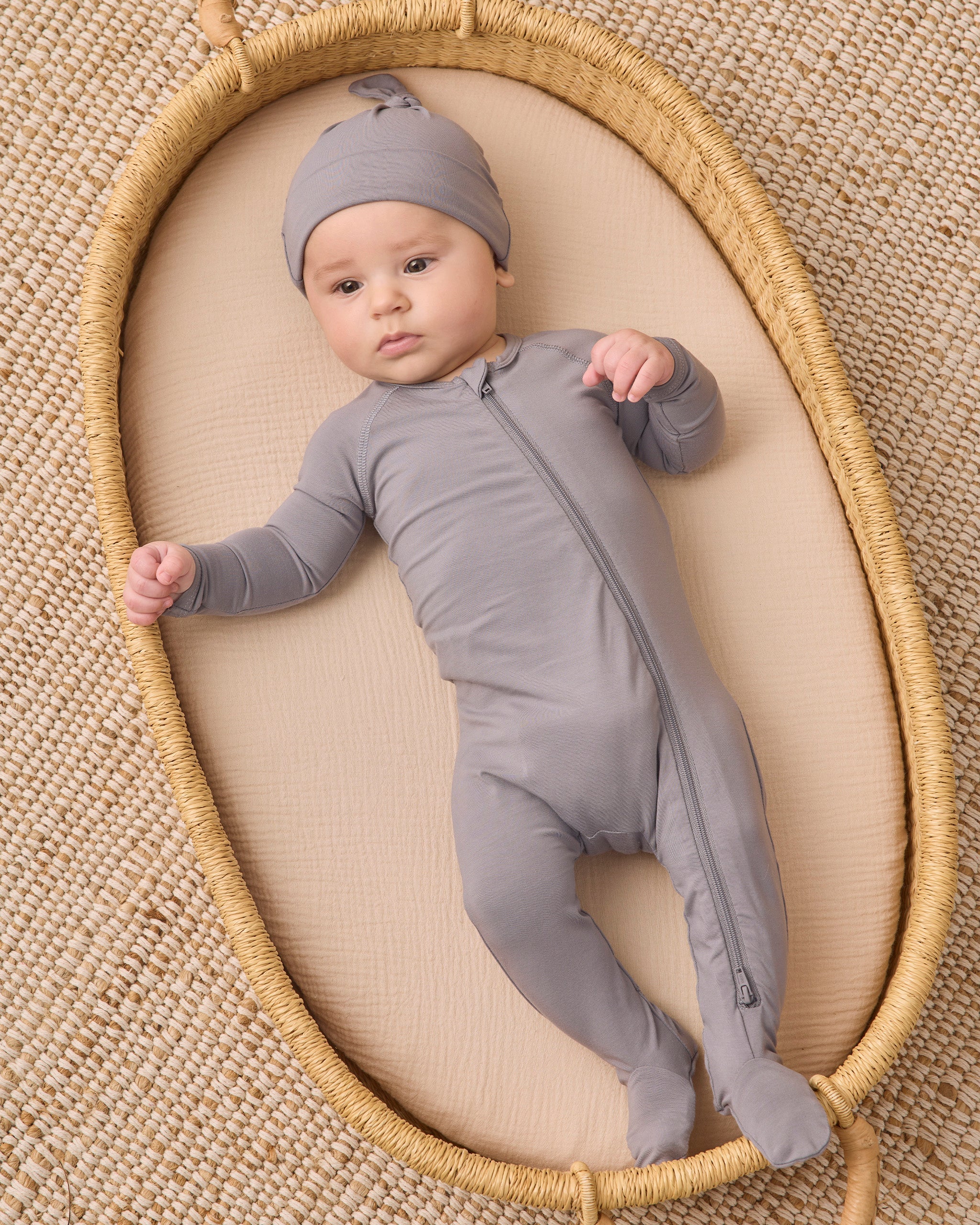 Bamboo Knotted Baby Hat Slate - Rylee + Cru | Kids Clothes | Trendy Baby Clothes | Modern Infant Outfits |