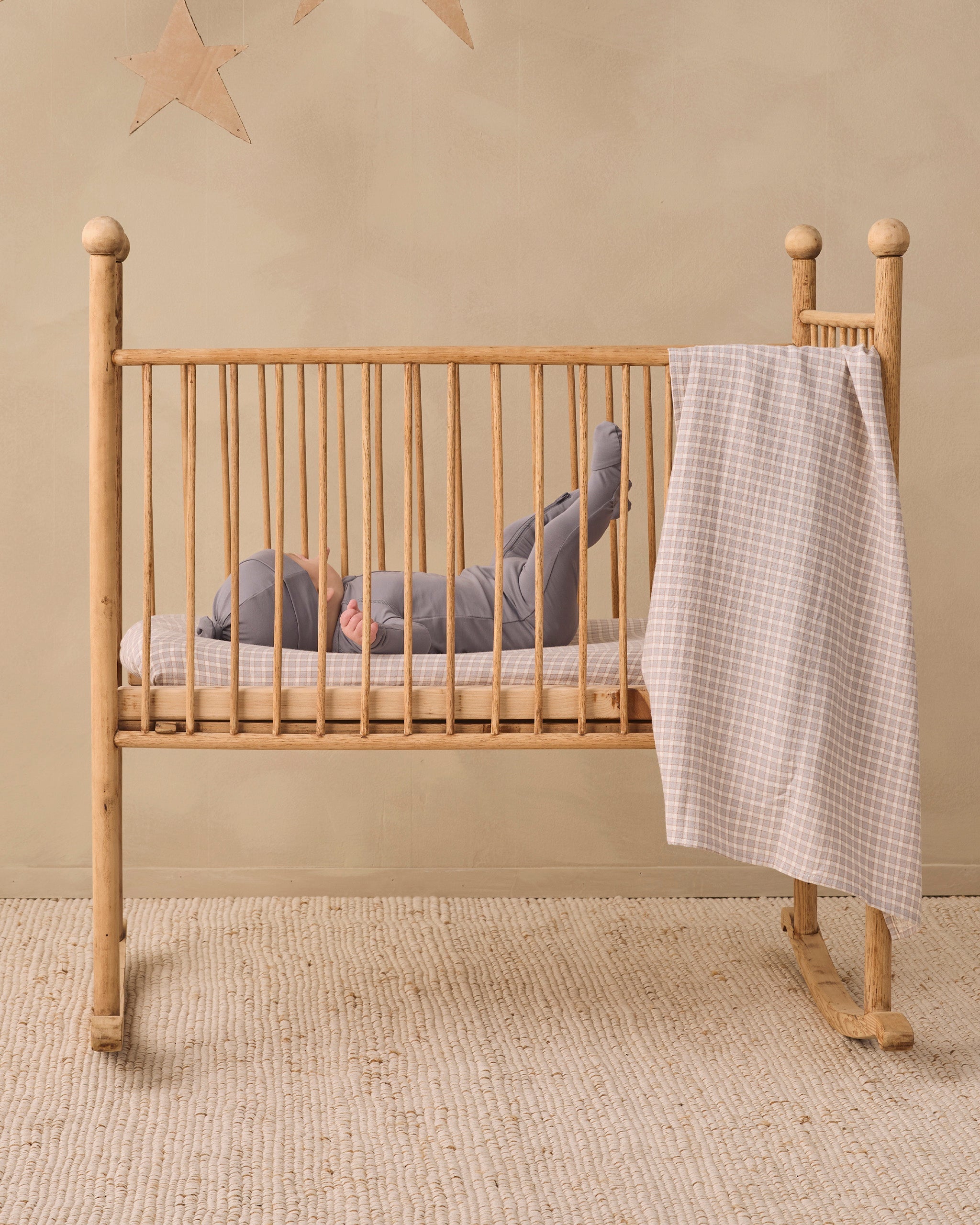 Woven Crib Sheet Blue Gingham - Rylee + Cru | Kids Clothes | Trendy Baby Clothes | Modern Infant Outfits |