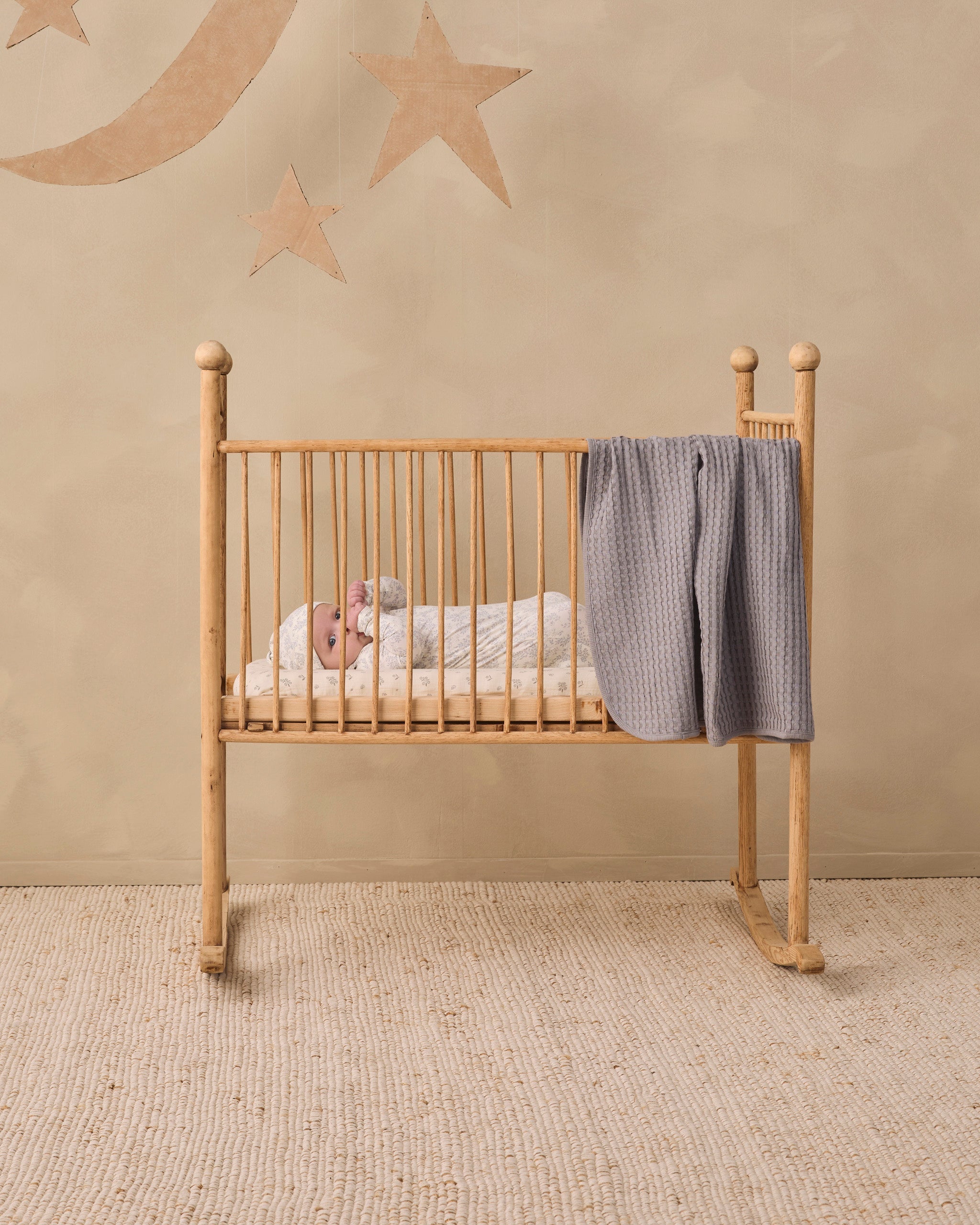 Bamboo Baby Gown + Hat Set Cloud Floral - Rylee + Cru | Kids Clothes | Trendy Baby Clothes | Modern Infant Outfits |