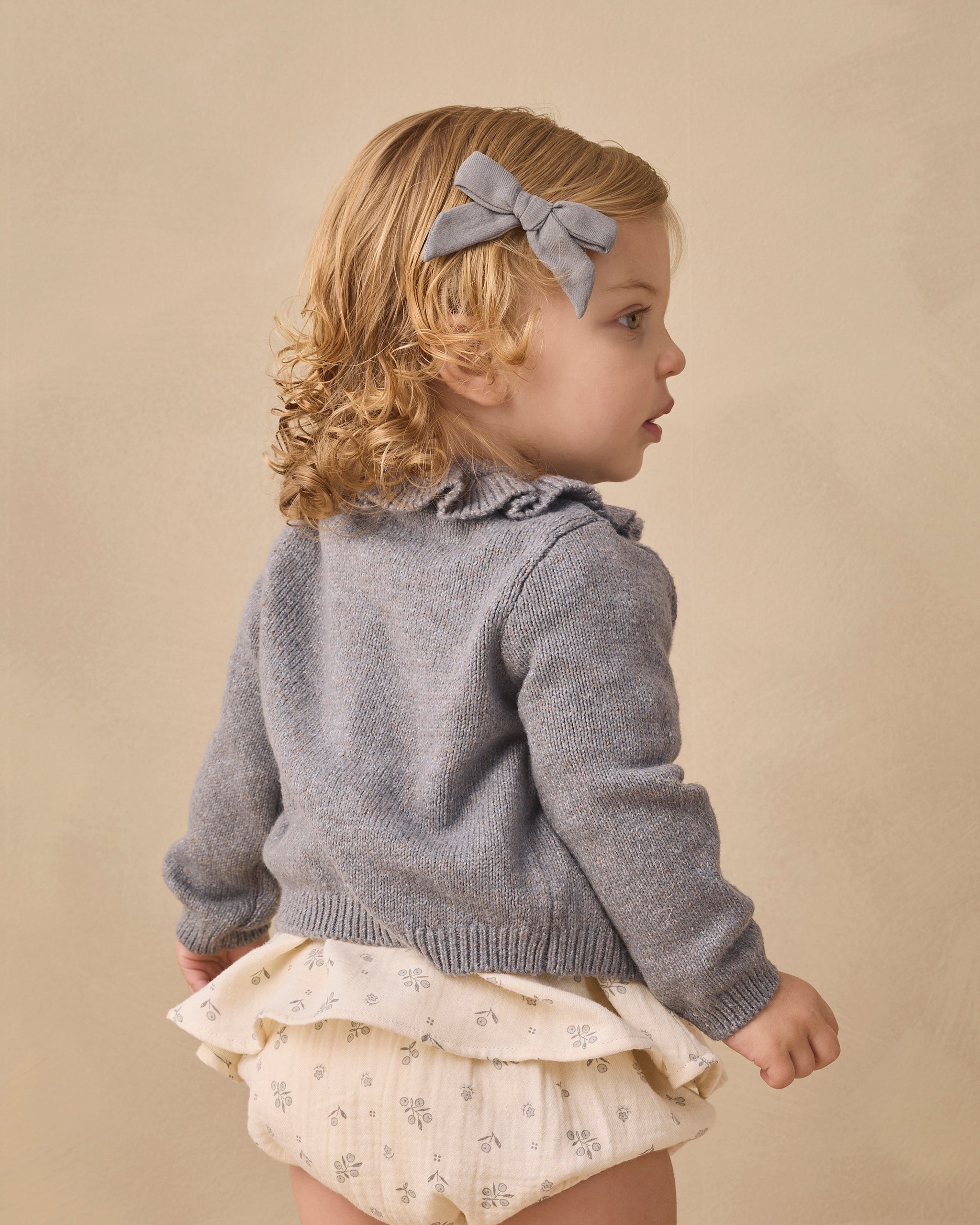 Bow W. Clip, Set Of 3 Mulberry, Slate, Natural - Rylee + Cru | Kids Clothes | Trendy Baby Clothes | Modern Infant Outfits |