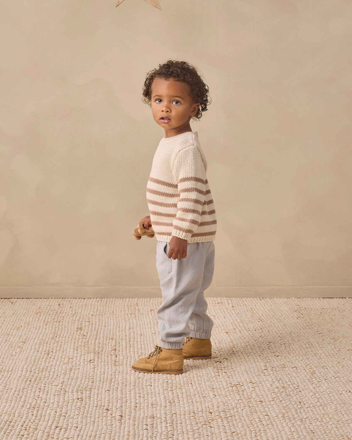 Rex Sweater Almond Stripe - Rylee + Cru | Kids Clothes | Trendy Baby Clothes | Modern Infant Outfits |