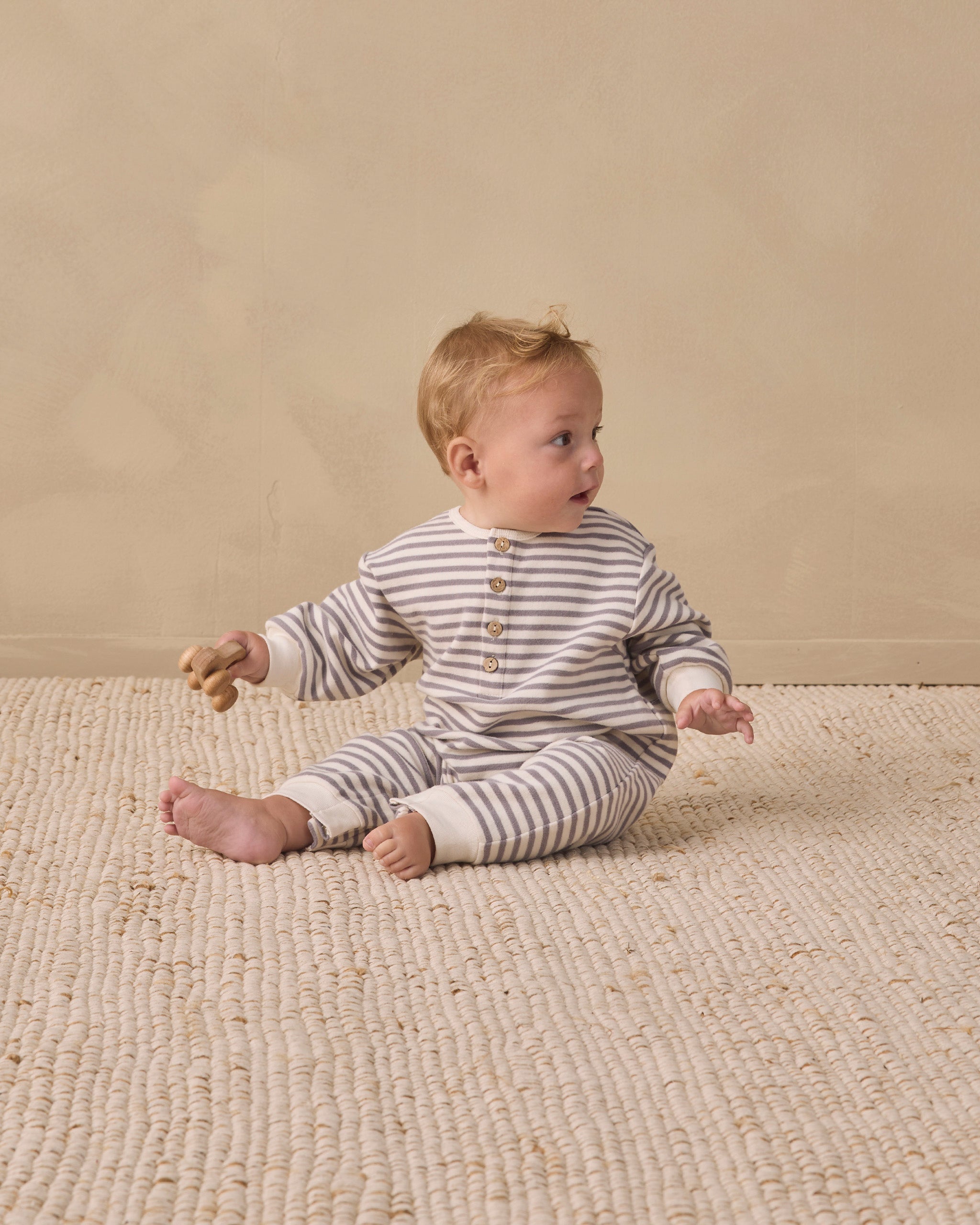 Relaxed Jumpsuit Slate Stripe - Rylee + Cru | Kids Clothes | Trendy Baby Clothes | Modern Infant Outfits |