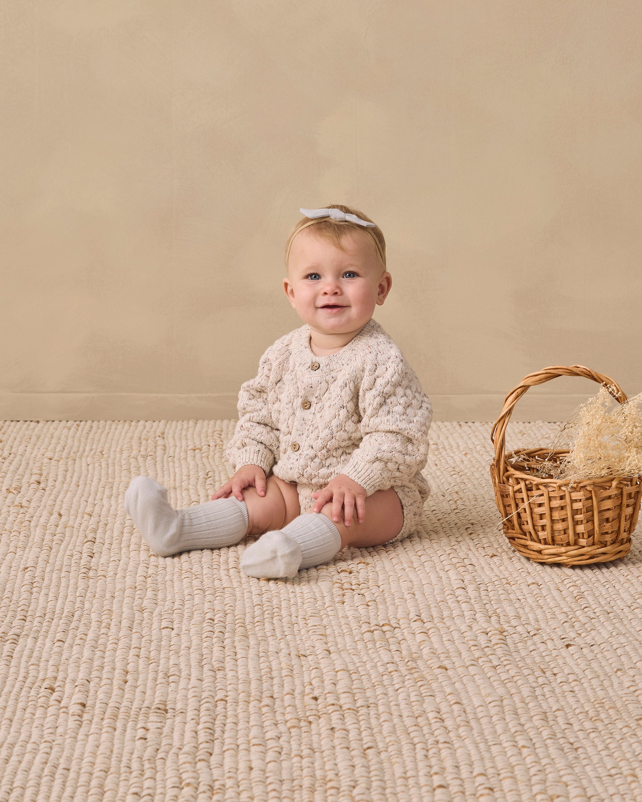Bubble Knit Cardigan Natural Confetti - Rylee + Cru | Kids Clothes | Trendy Baby Clothes | Modern Infant Outfits |