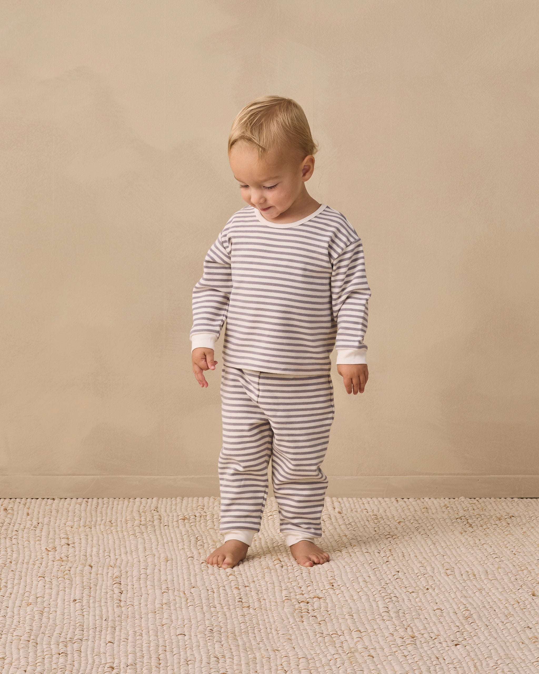 Cozy Set Slate Stripe - Rylee + Cru | Kids Clothes | Trendy Baby Clothes | Modern Infant Outfits |