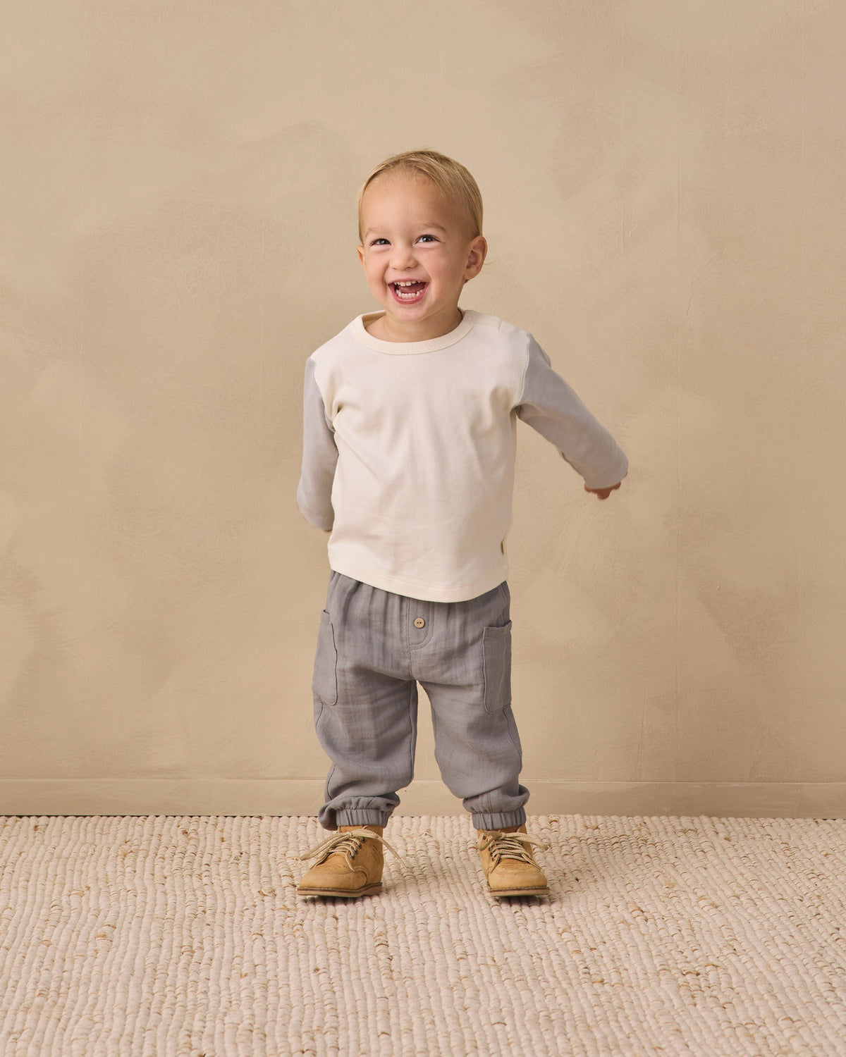 Long Sleeve Raglan Tee Cloud - Rylee + Cru | Kids Clothes | Trendy Baby Clothes | Modern Infant Outfits |