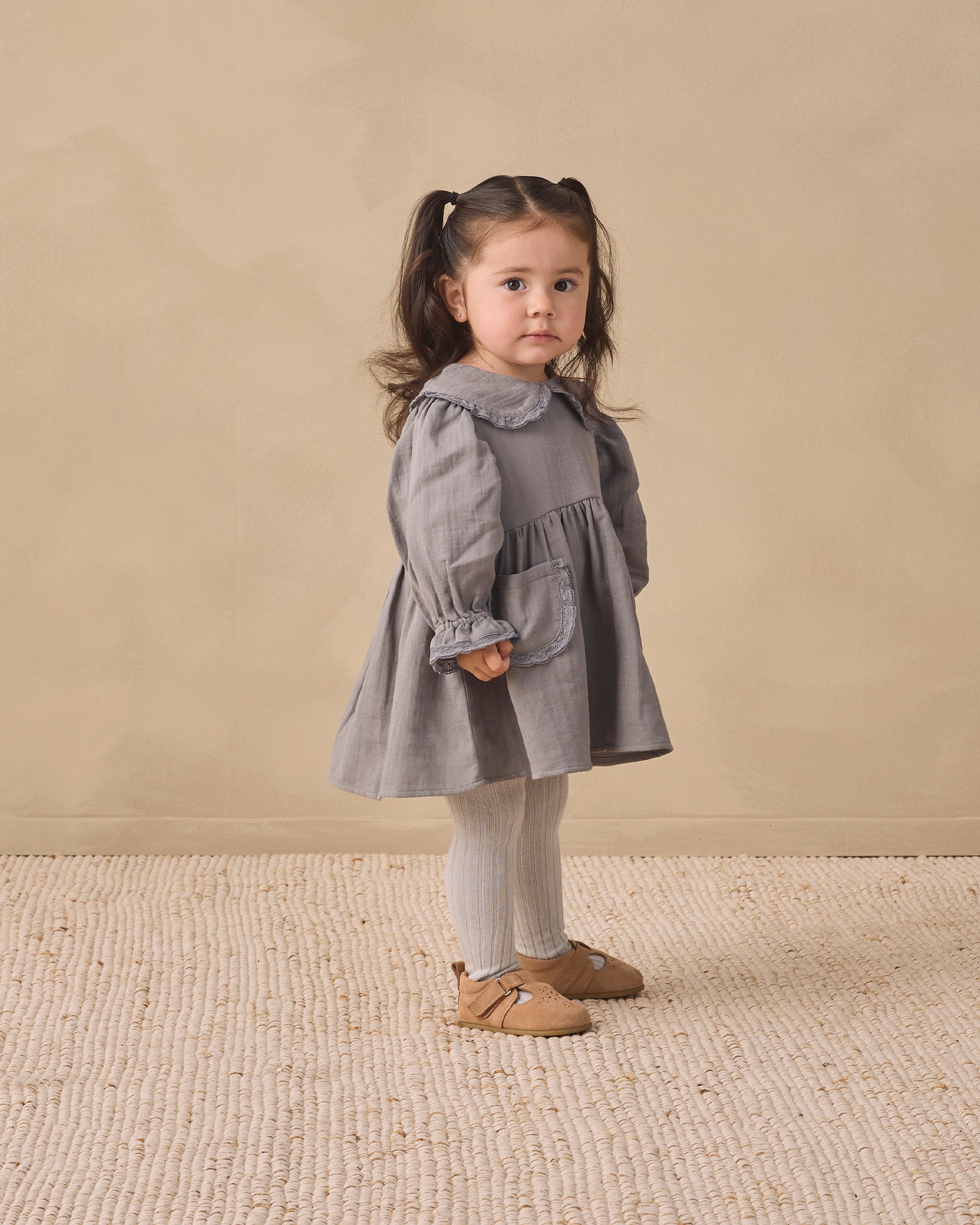 Marisol Dress Slate - Rylee + Cru | Kids Clothes | Trendy Baby Clothes | Modern Infant Outfits |