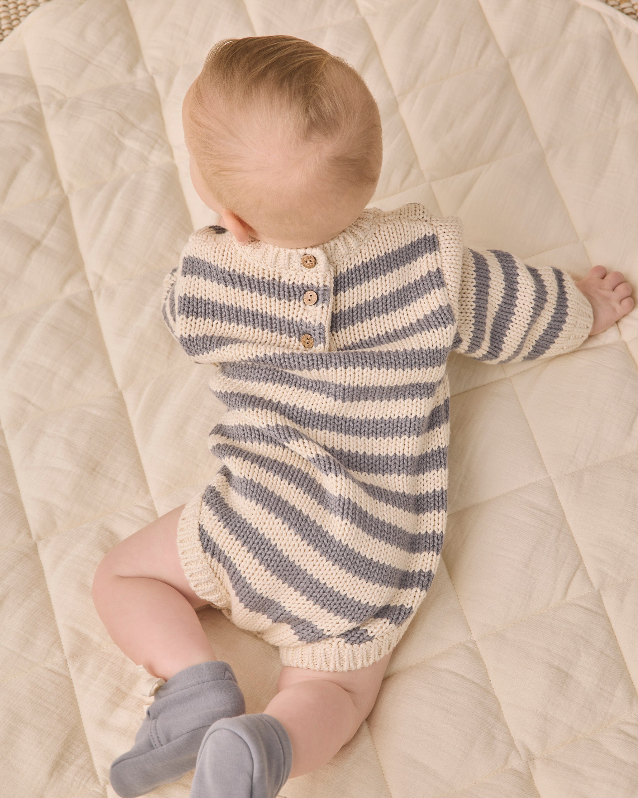 Rex Romper Slate Stripe - Rylee + Cru | Kids Clothes | Trendy Baby Clothes | Modern Infant Outfits |