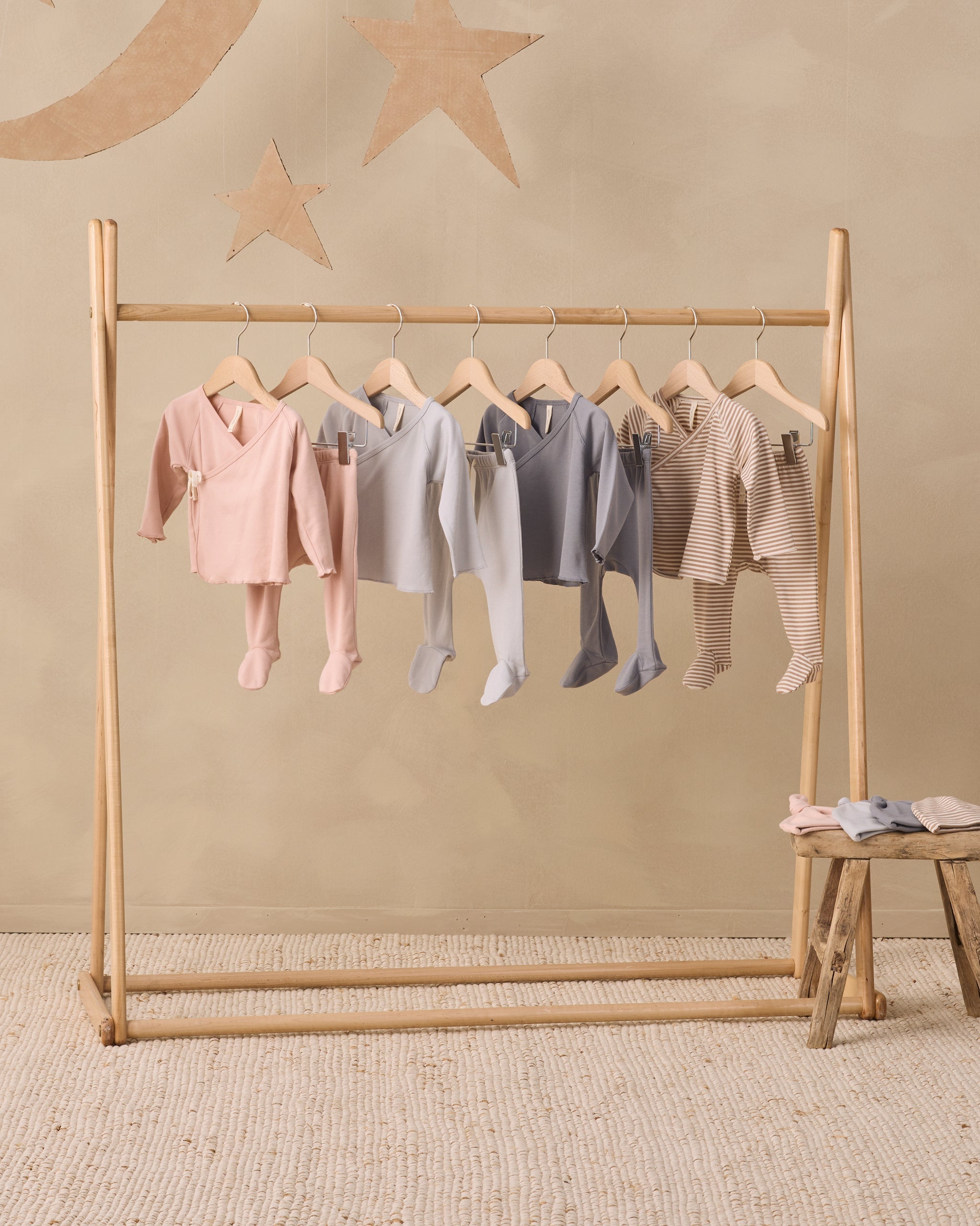 Wrap Top + Footed Pant Set Cloud - Rylee + Cru | Kids Clothes | Trendy Baby Clothes | Modern Infant Outfits |