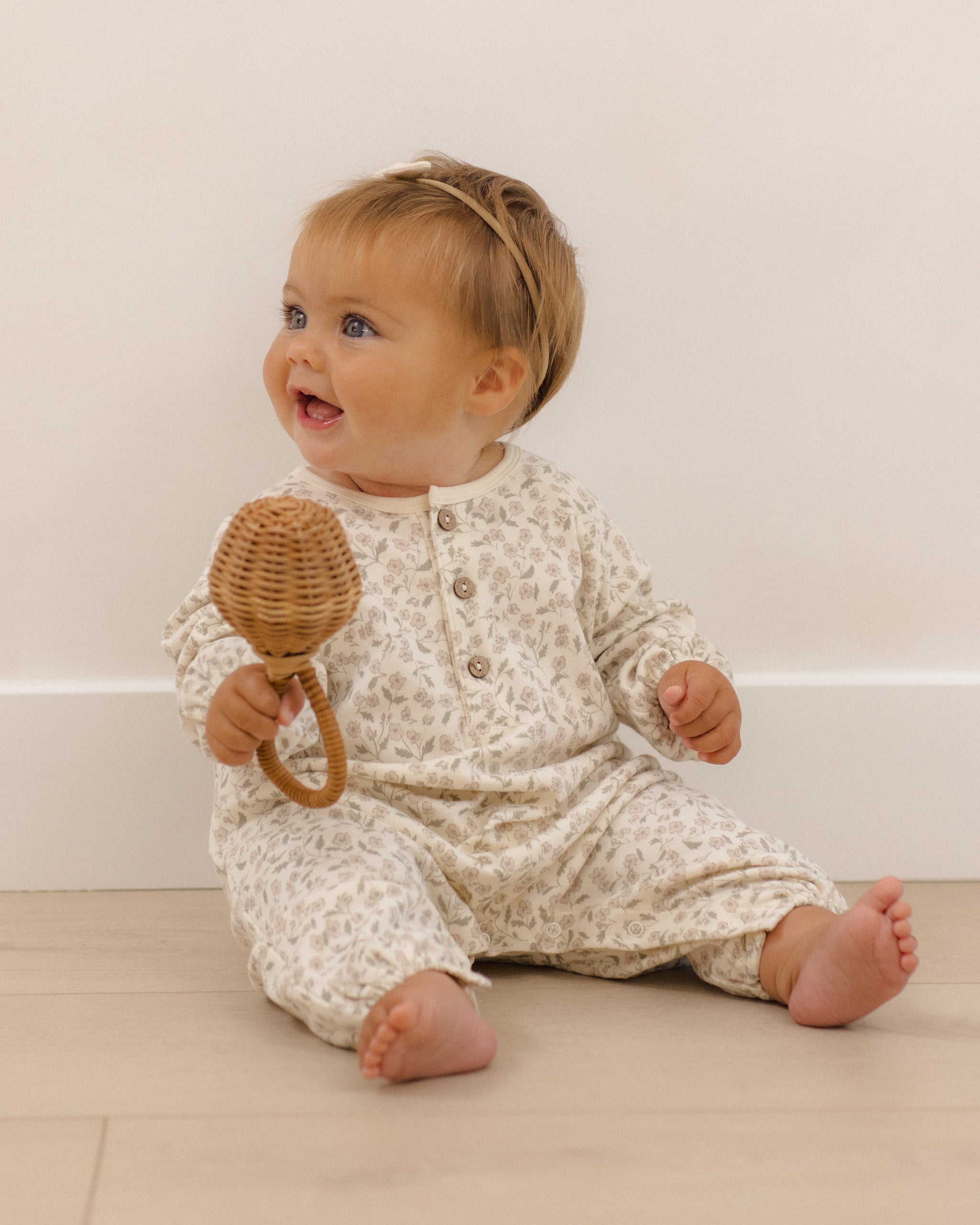 Henley Bubble Jumpsuit Floret - Rylee + Cru | Kids Clothes | Trendy Baby Clothes | Modern Infant Outfits |