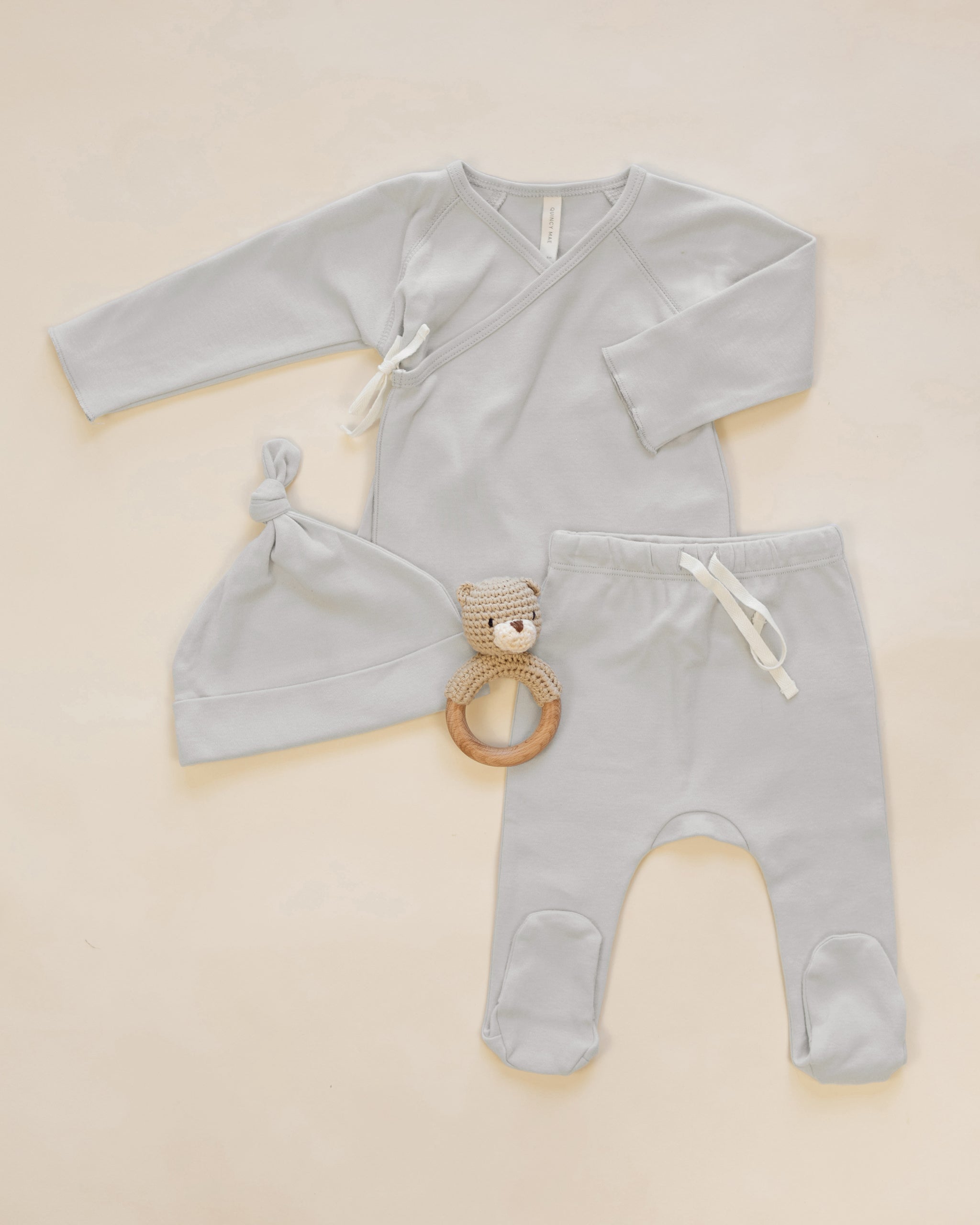 Wrap Top + Footed Pant Set Cloud - Rylee + Cru | Kids Clothes | Trendy Baby Clothes | Modern Infant Outfits |