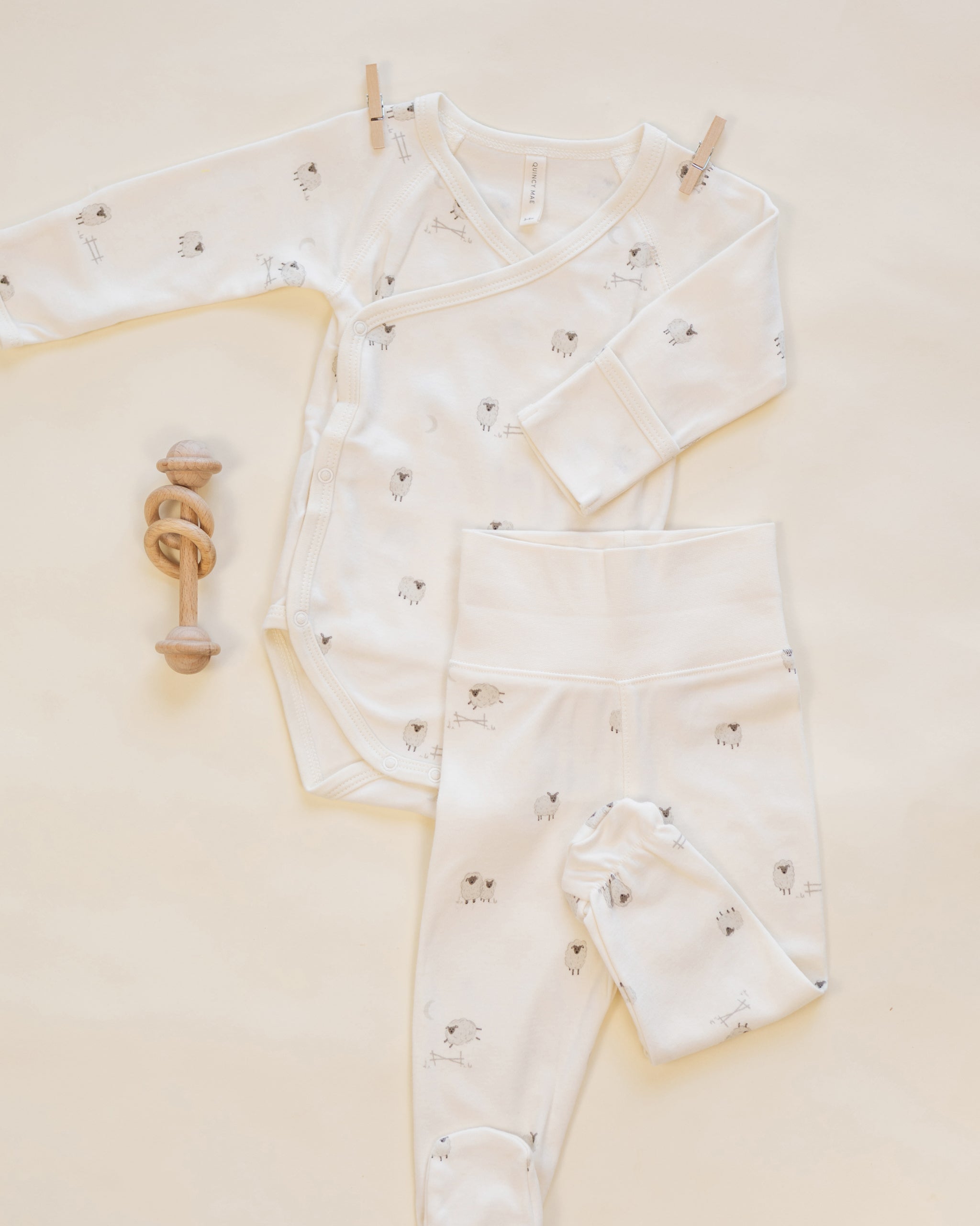Side Snap Bodysuit + Pant Set Sheep - Rylee + Cru | Kids Clothes | Trendy Baby Clothes | Modern Infant Outfits |