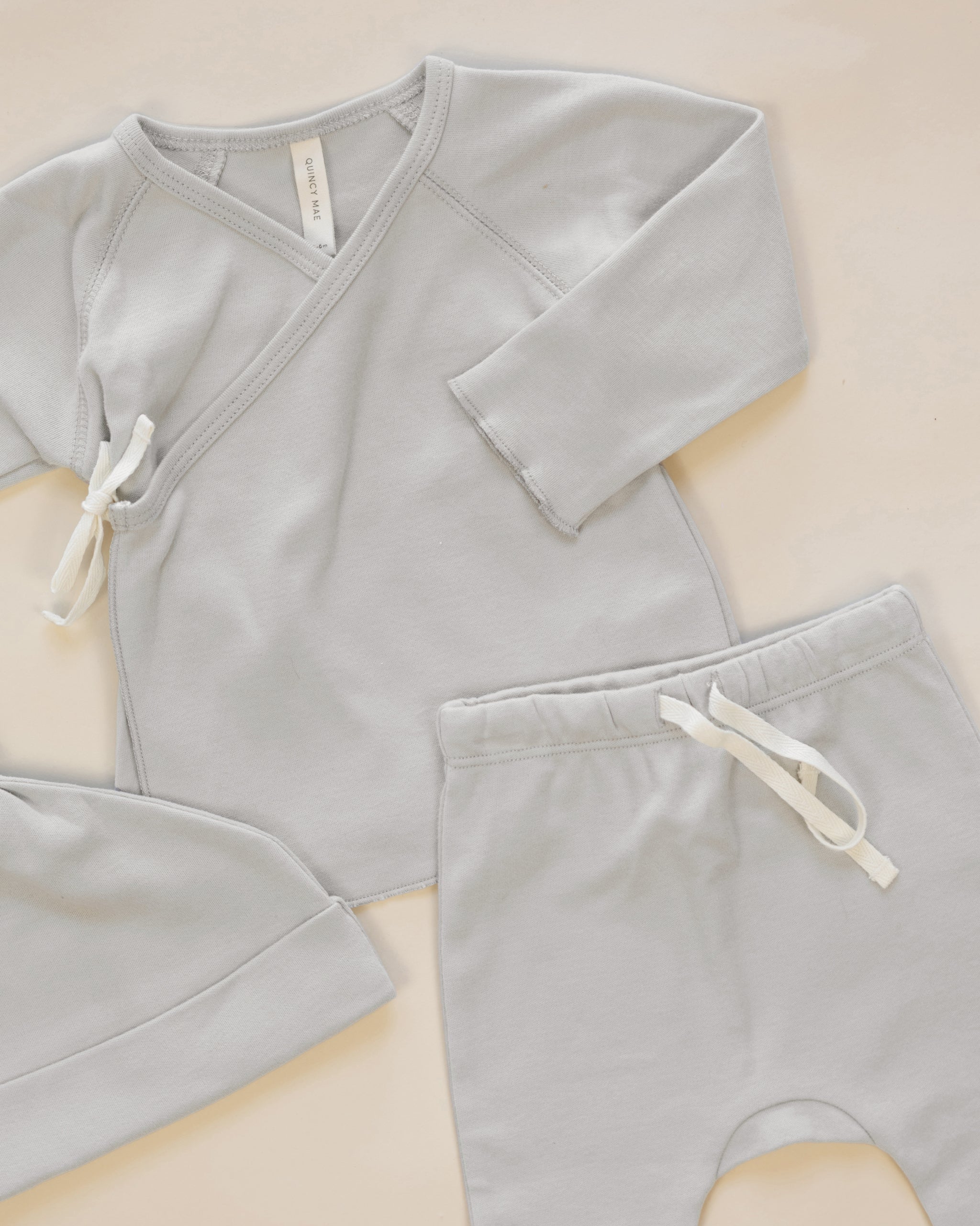 Wrap Top + Footed Pant Set Cloud - Rylee + Cru | Kids Clothes | Trendy Baby Clothes | Modern Infant Outfits |