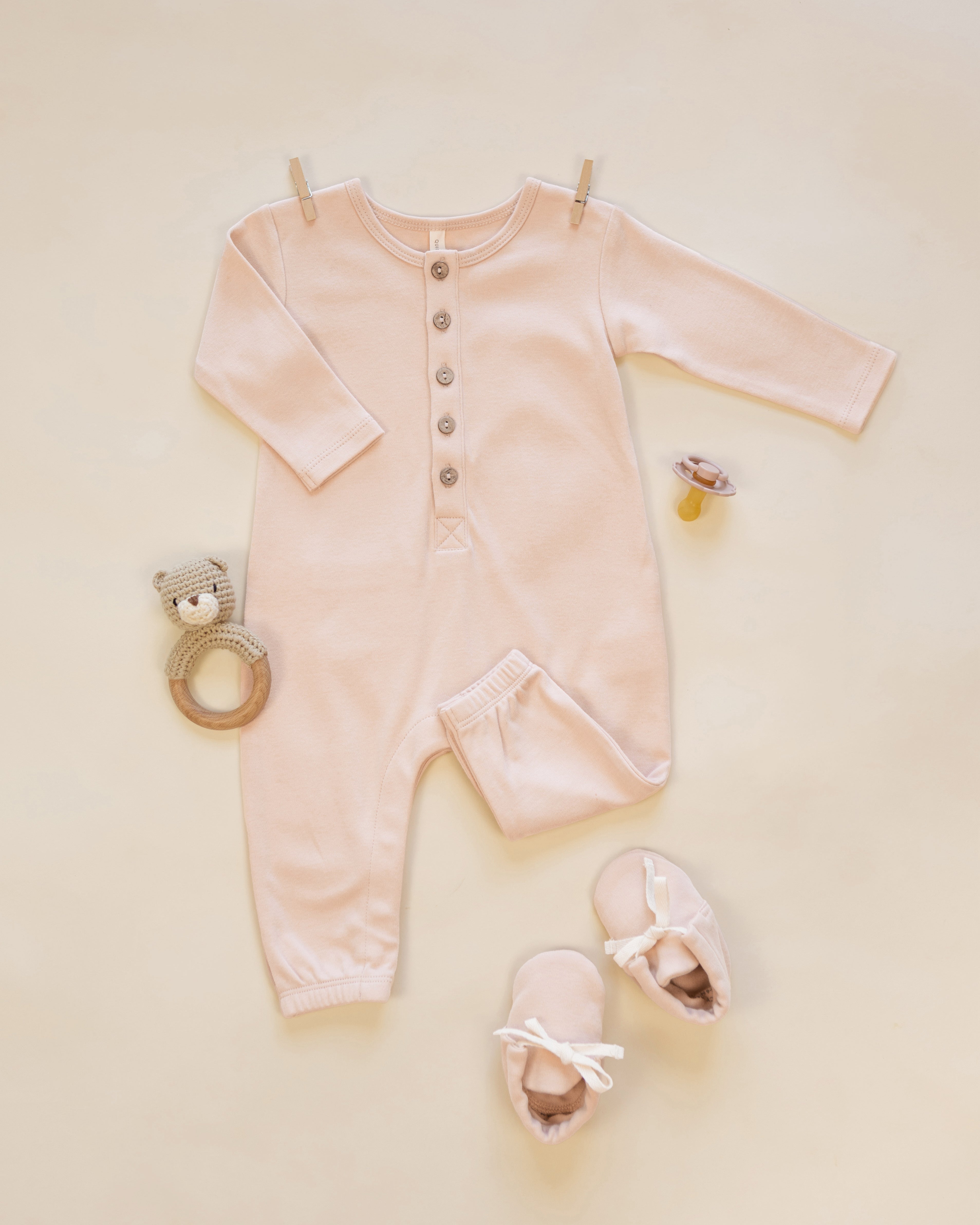 Baby Booties Dusty Rose - Rylee + Cru | Kids Clothes | Trendy Baby Clothes | Modern Infant Outfits |