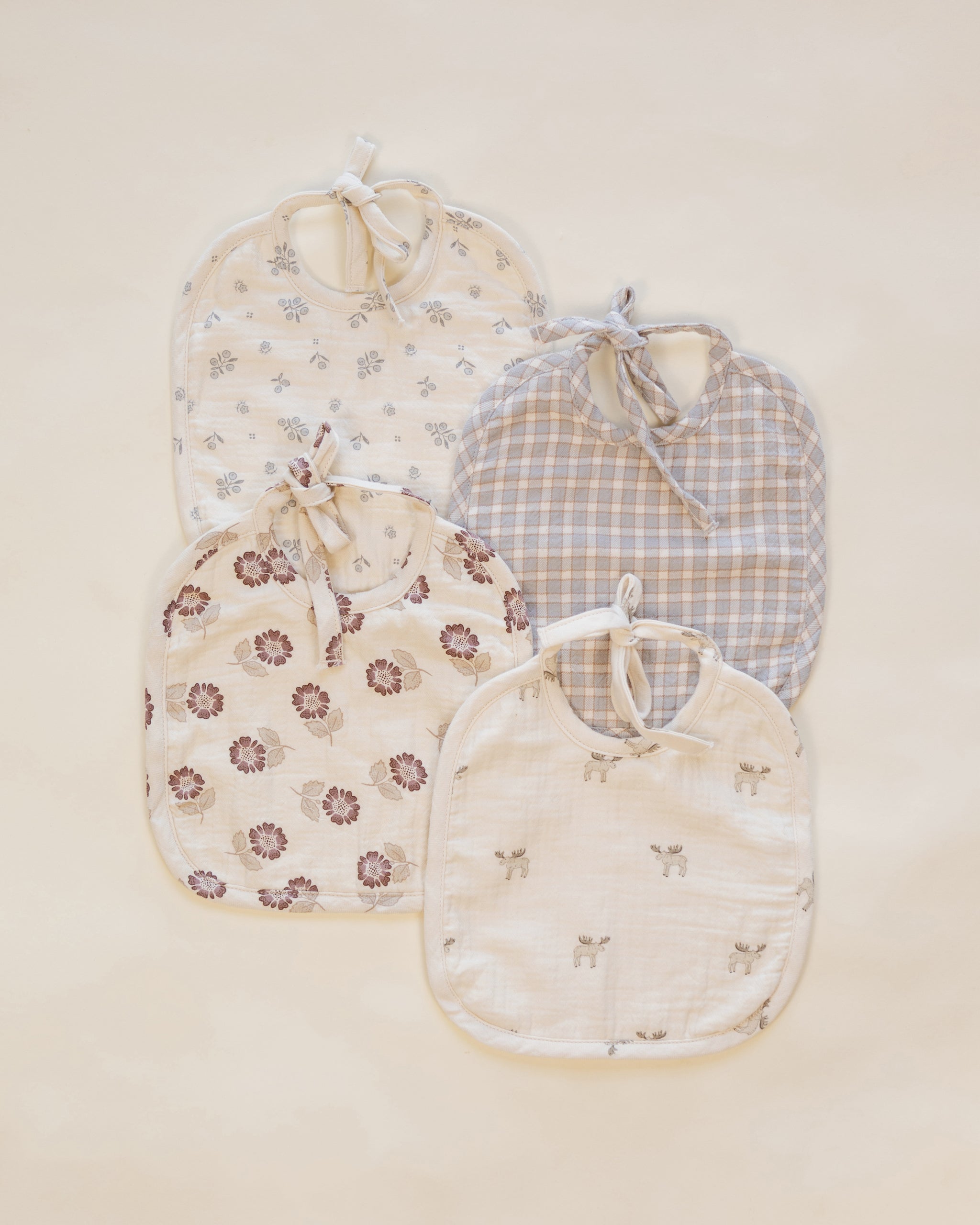 Woven Tie Bib Moose - Rylee + Cru | Kids Clothes | Trendy Baby Clothes | Modern Infant Outfits |