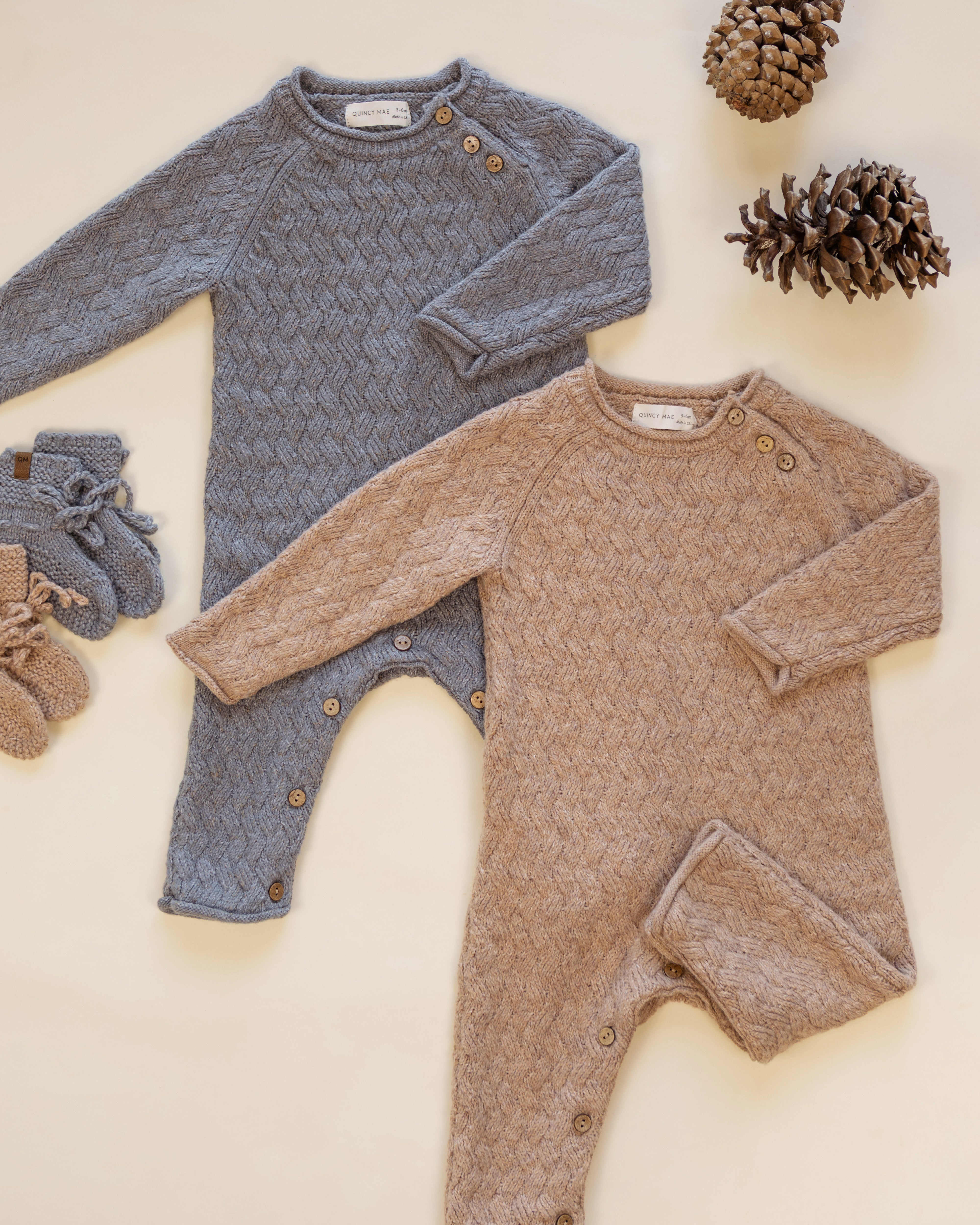Knit Booties Heathered Slate - Rylee + Cru | Kids Clothes | Trendy Baby Clothes | Modern Infant Outfits |