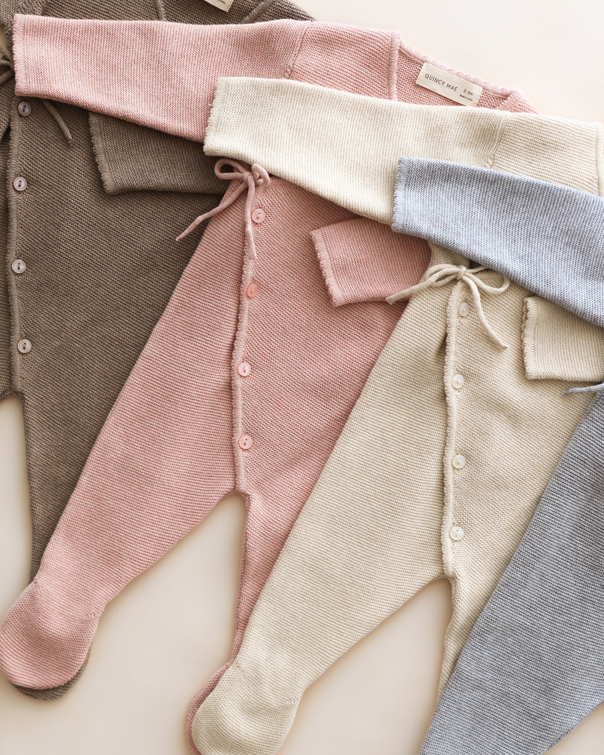 Wrap Knit Footie || Heathered Dusty Blue - Rylee + Cru | Kids Clothes | Trendy Baby Clothes | Modern Infant Outfits |