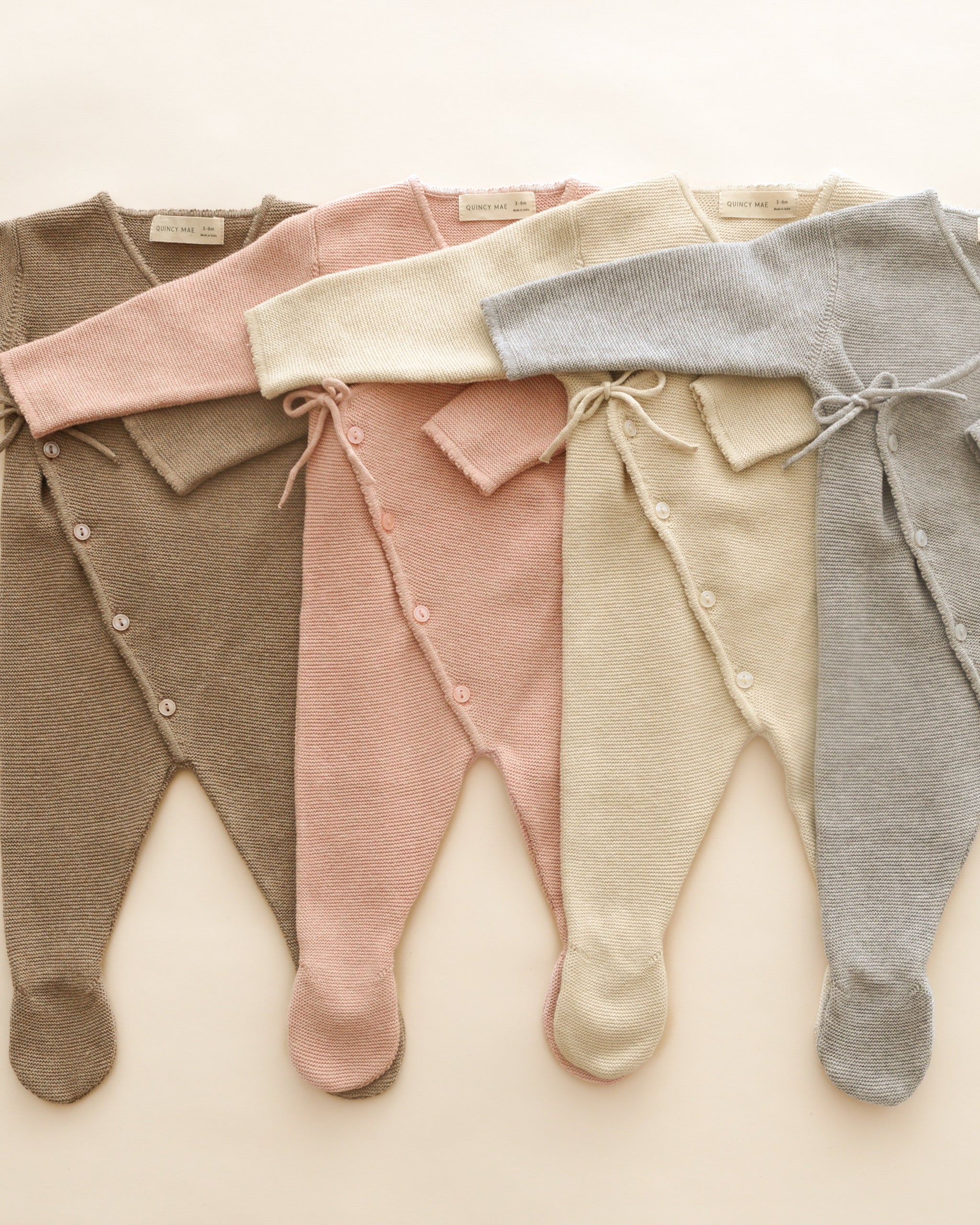 Wrap Knit Footie || Heathered Dusty Blue