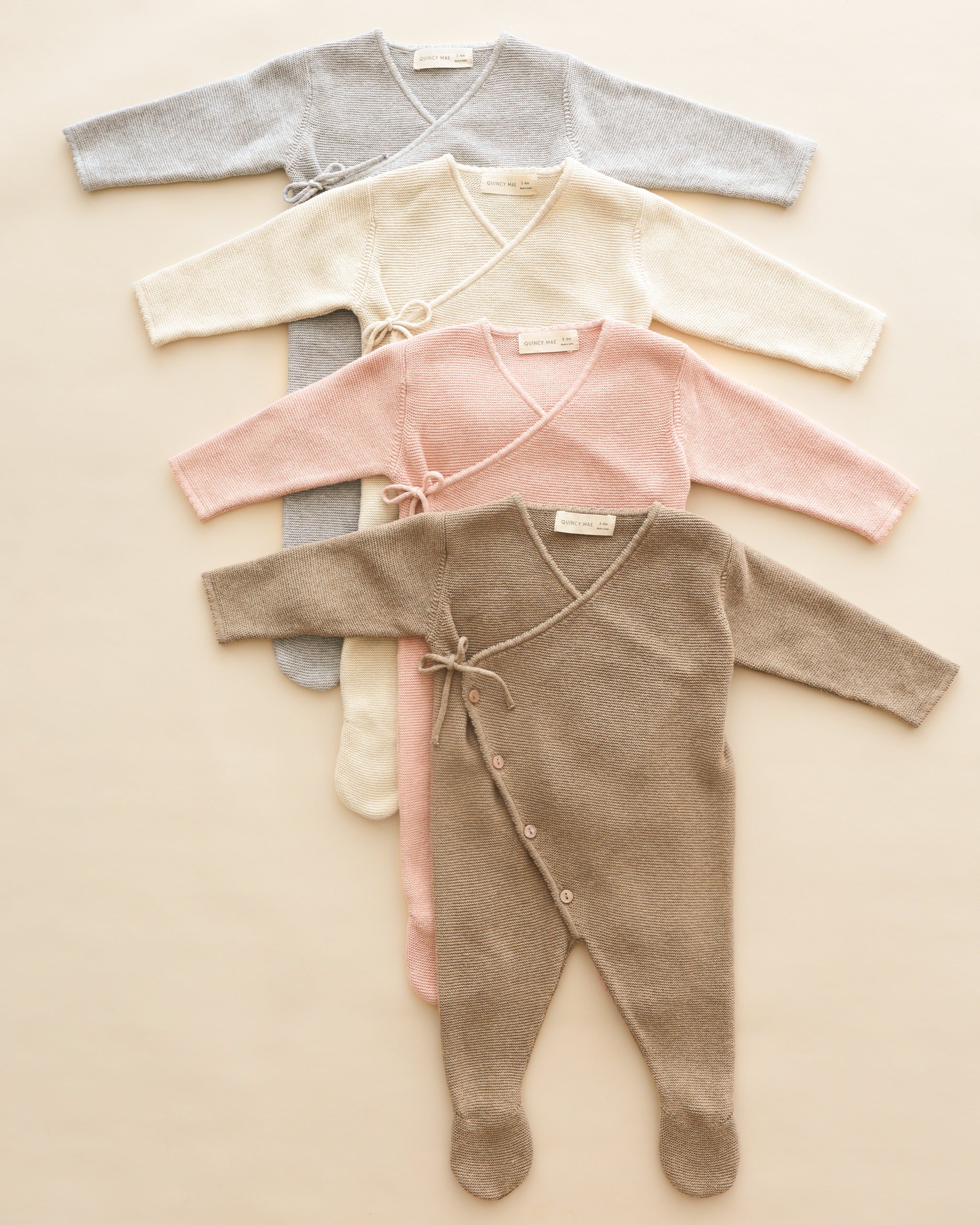 Wrap Knit Footie || Heathered Dusty Blue