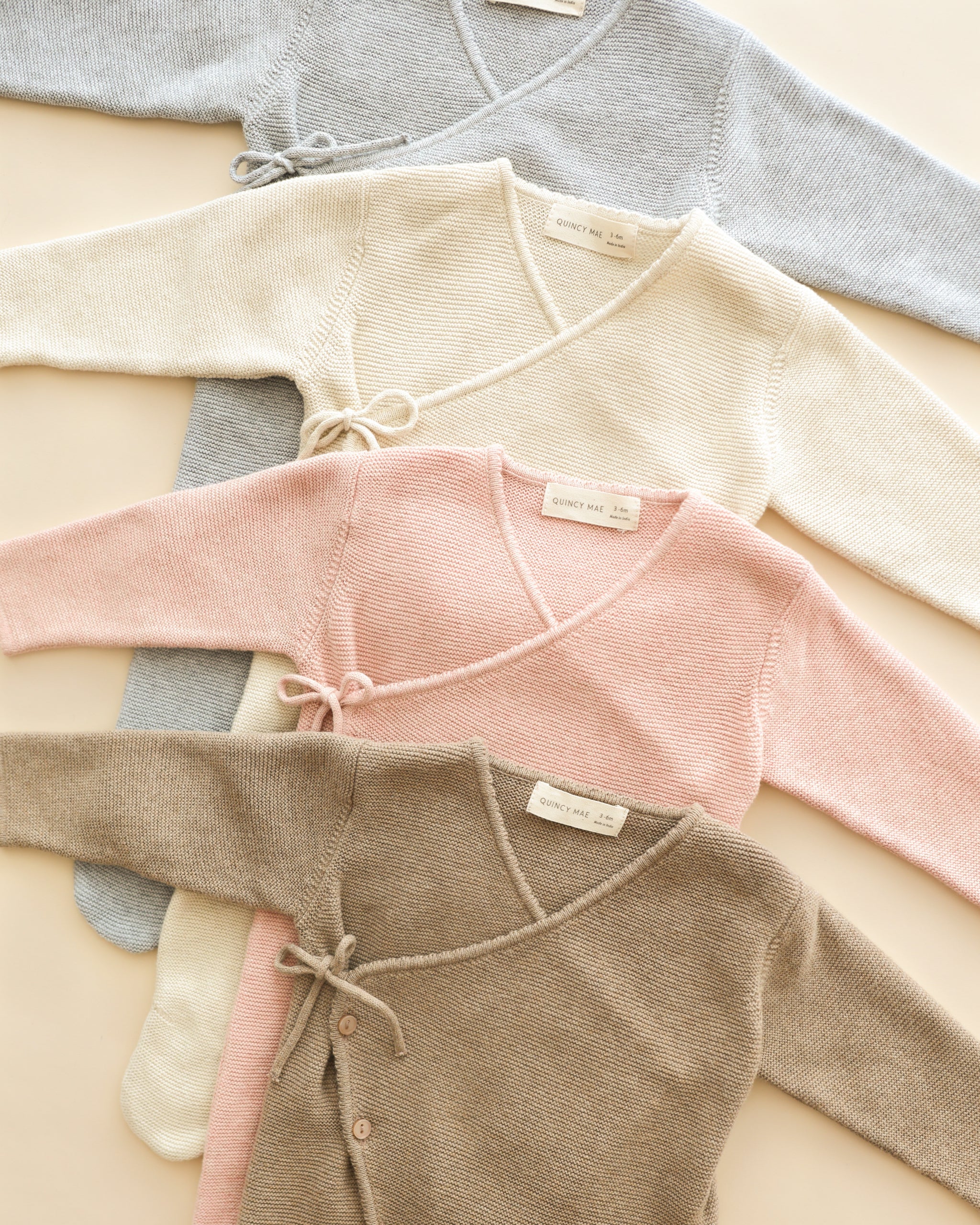 Wrap Knit Footie || Heathered Natural