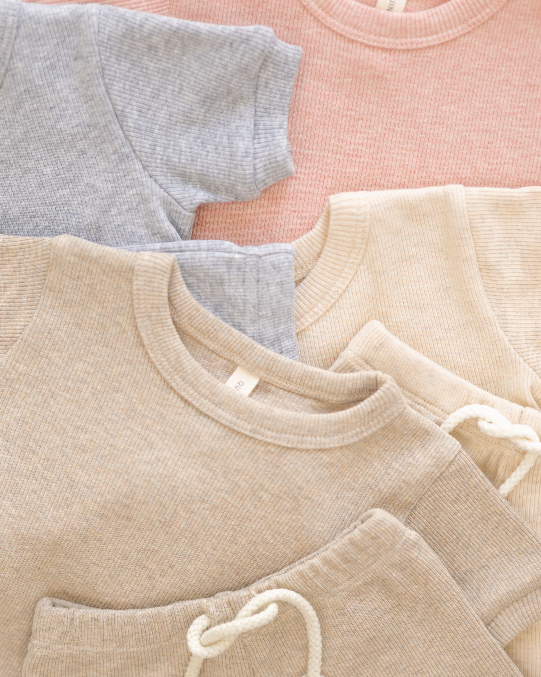 Ribbed Shortie Set || Taupe - Rylee + Cru | Kids Clothes | Trendy Baby Clothes | Modern Infant Outfits |