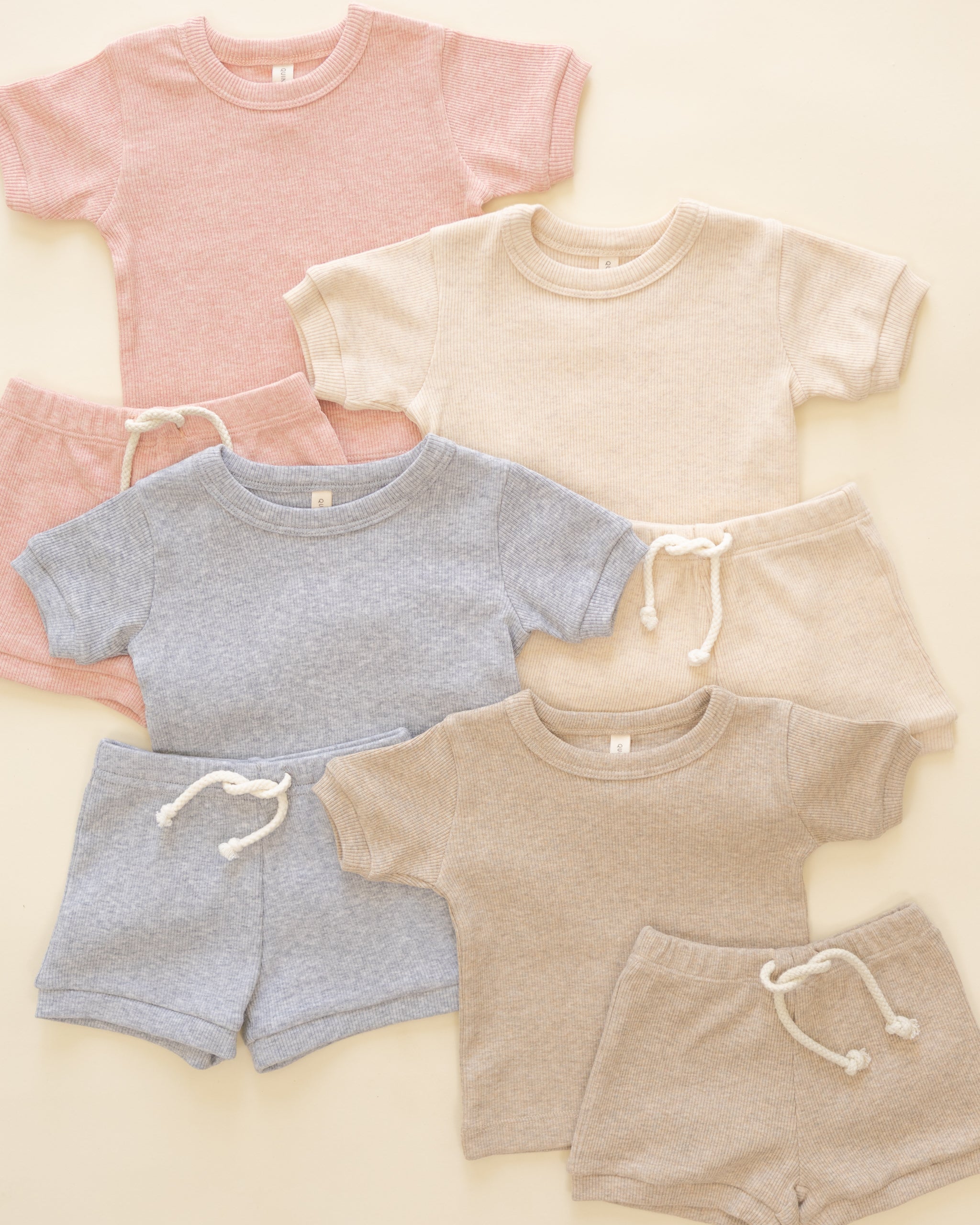 Ribbed Shortie Set || Rose - Rylee + Cru | Kids Clothes | Trendy Baby Clothes | Modern Infant Outfits |