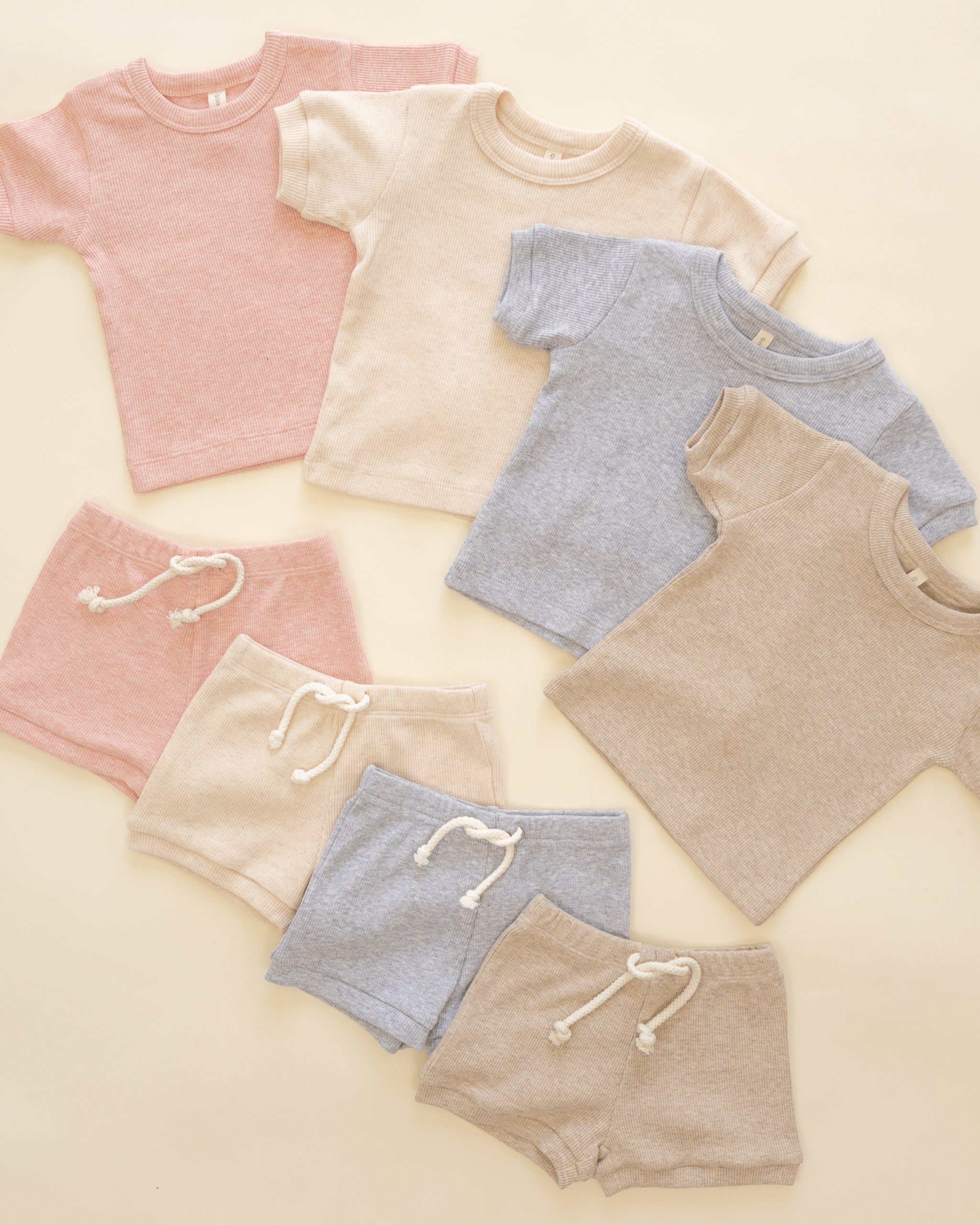 Ribbed Shortie Set || Dusty Blue - Rylee + Cru | Kids Clothes | Trendy Baby Clothes | Modern Infant Outfits |