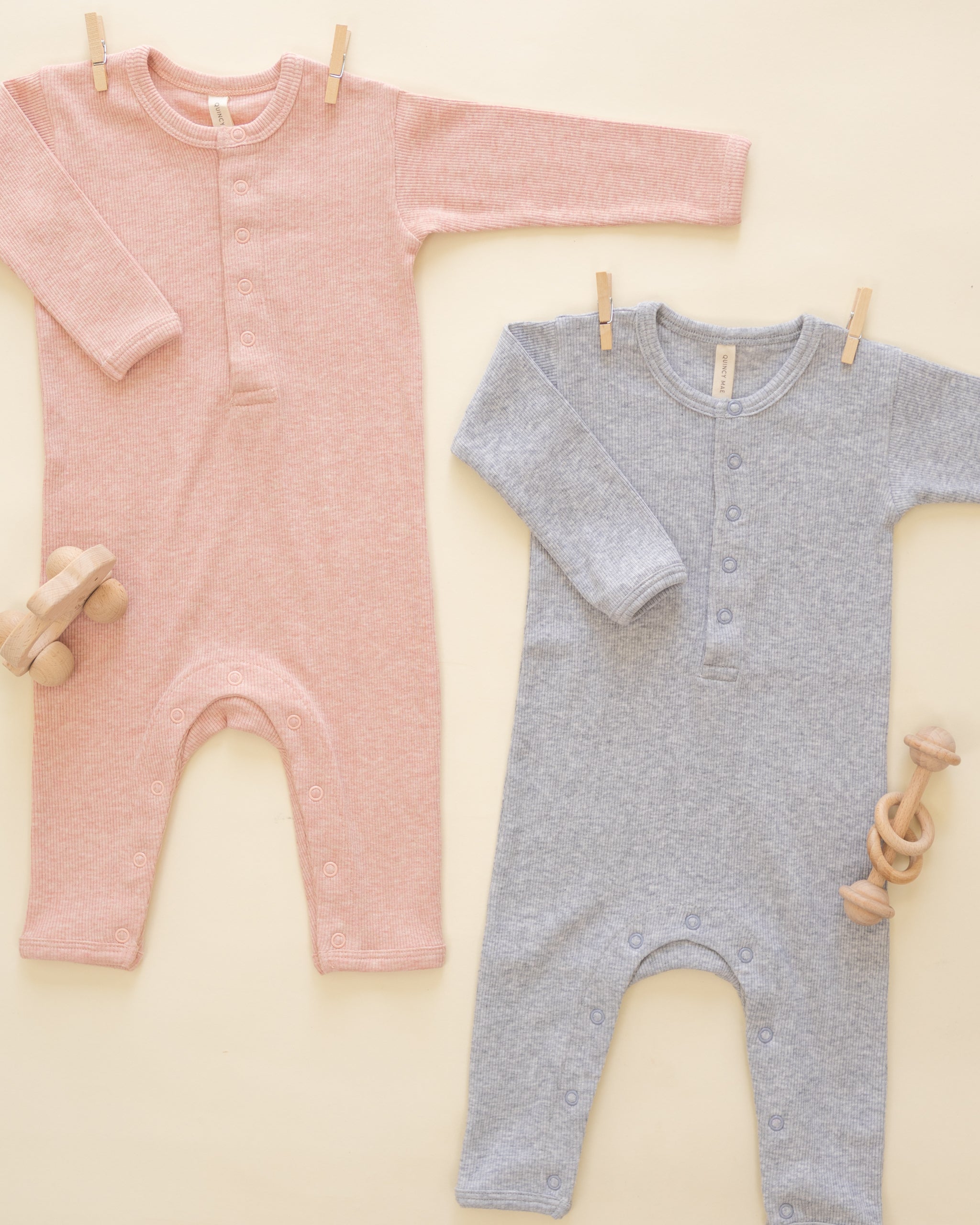 Ribbed Baby Jumpsuit || Dusty Blue - Rylee + Cru | Kids Clothes | Trendy Baby Clothes | Modern Infant Outfits |