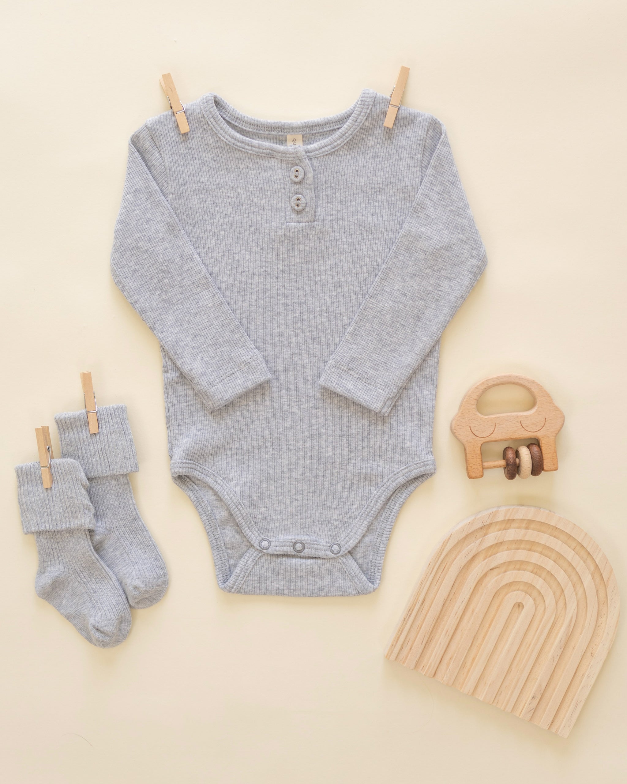 Melange Socks || Taupe, Blue - Rylee + Cru | Kids Clothes | Trendy Baby Clothes | Modern Infant Outfits |