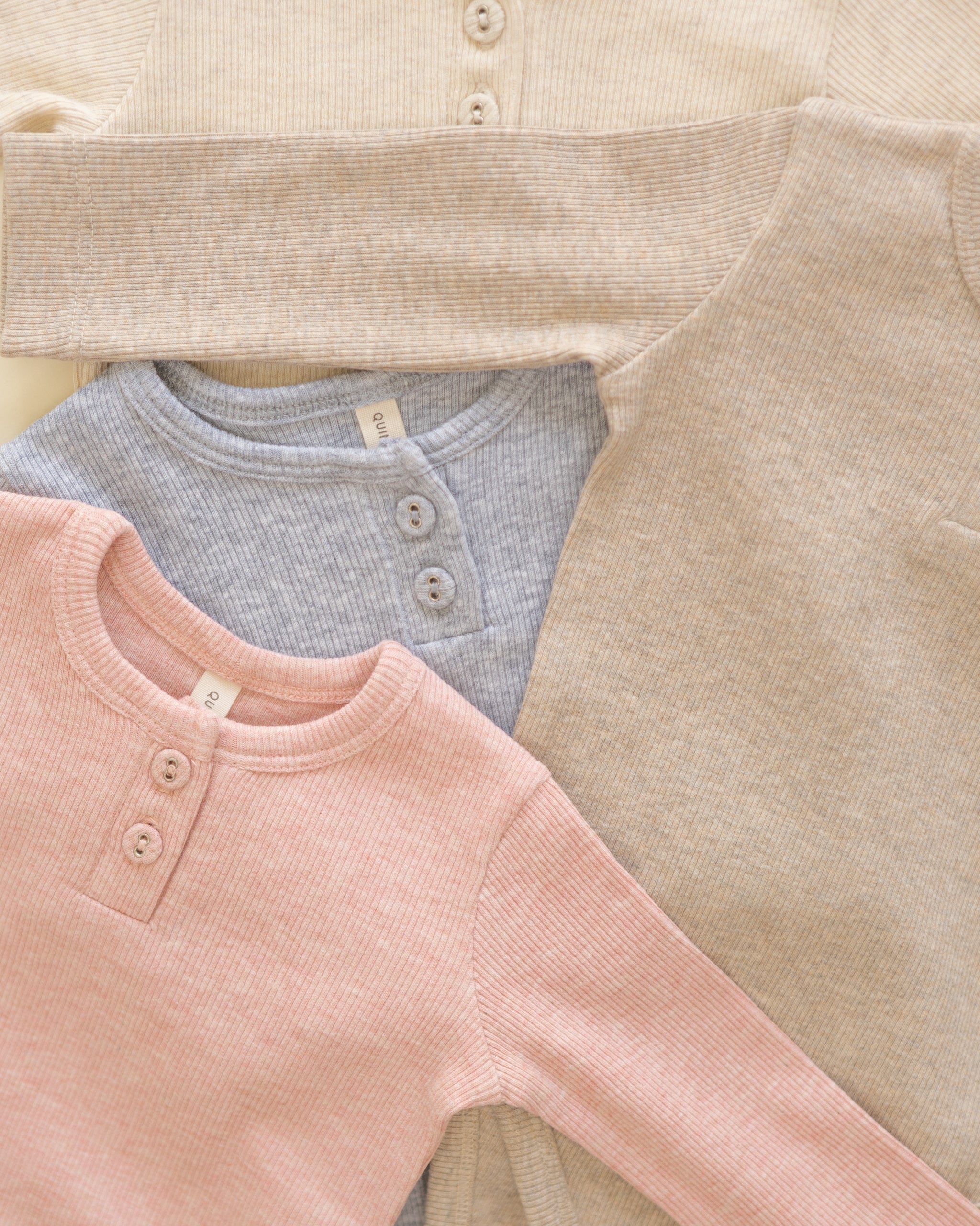 Ribbed Long Sleeve Onesie || Dusty Blue - Rylee + Cru | Kids Clothes | Trendy Baby Clothes | Modern Infant Outfits |