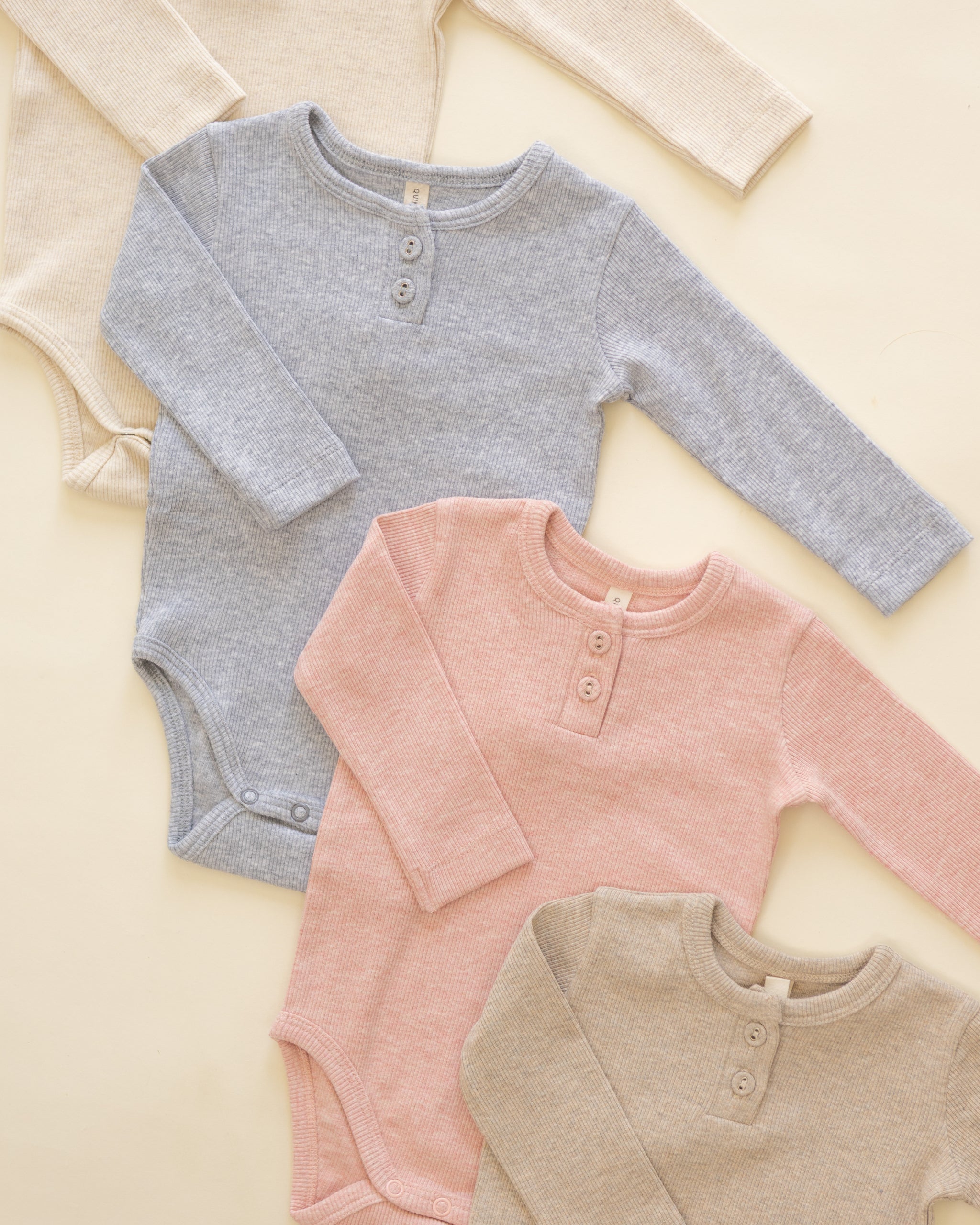 Ribbed Long Sleeve Onesie || Dusty Blue - Rylee + Cru | Kids Clothes | Trendy Baby Clothes | Modern Infant Outfits |