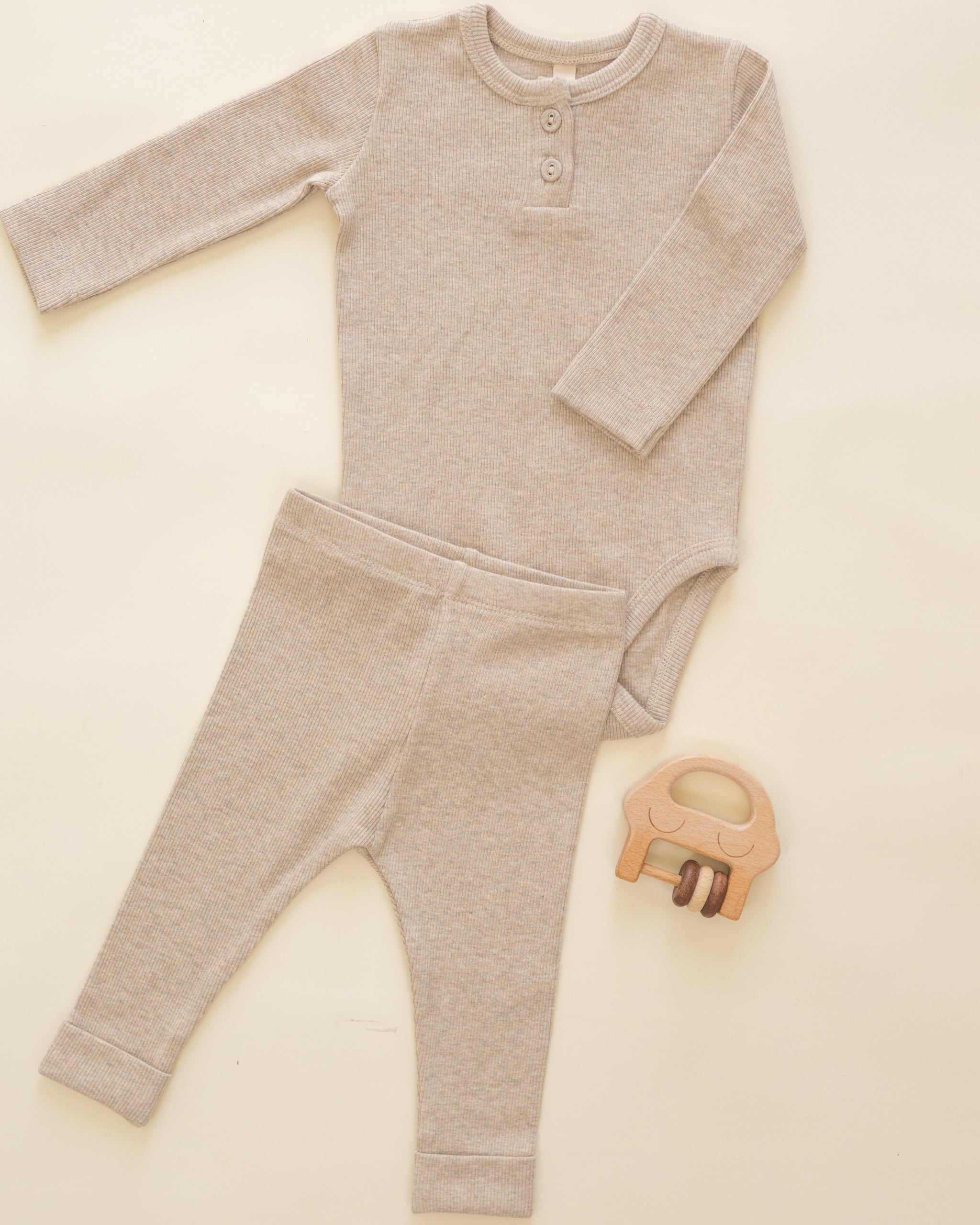 Ribbed Legging || Taupe - Rylee + Cru | Kids Clothes | Trendy Baby Clothes | Modern Infant Outfits |