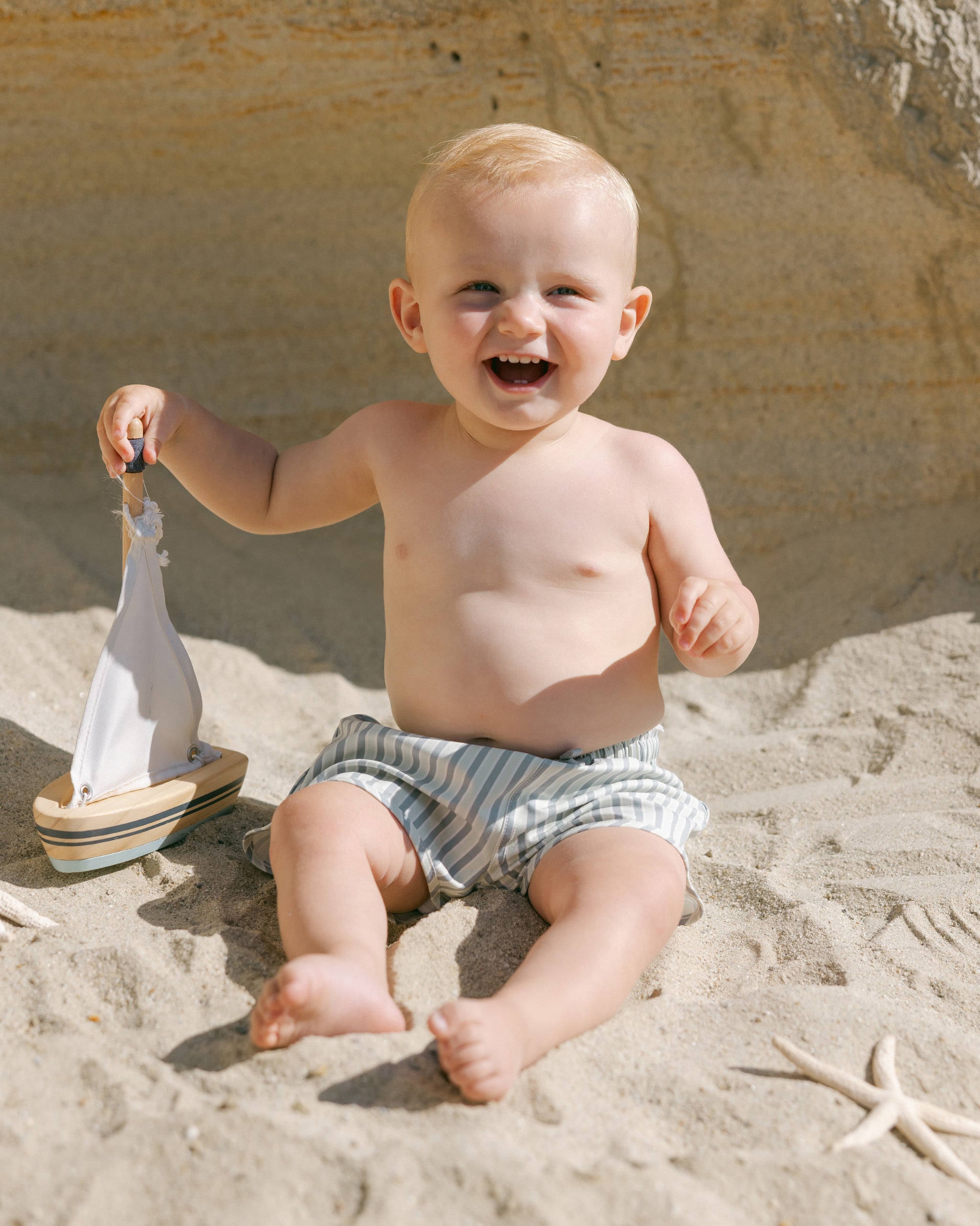 Boys Swim Short || Summer Stripe