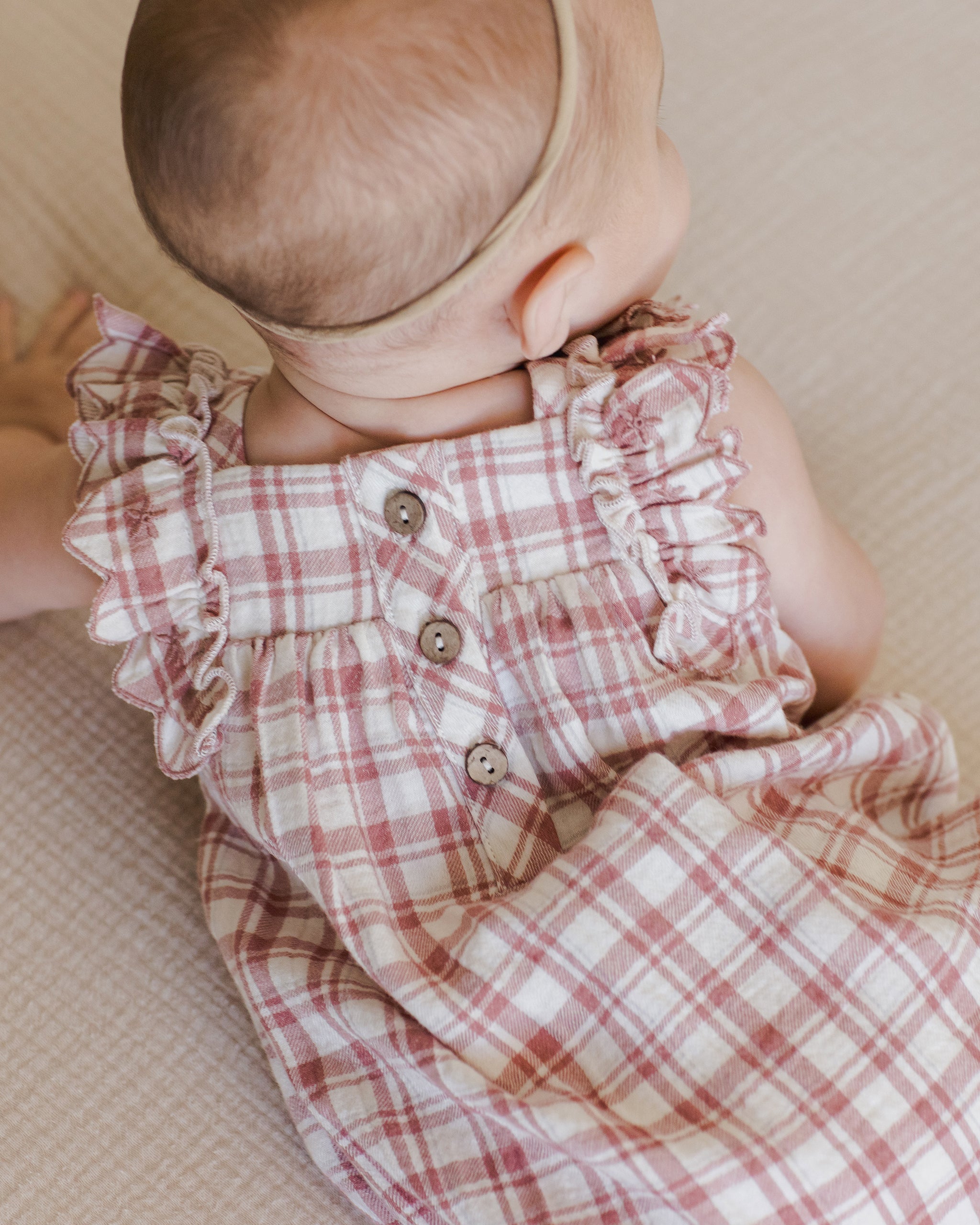 Maya Romper || Pink Plaid