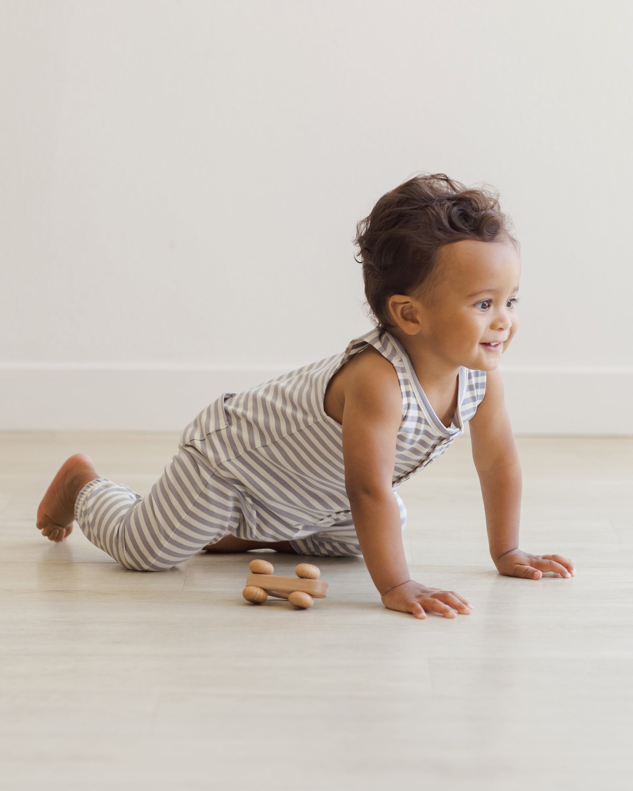 Sleeveless Jumpsuit || Blue Stripe