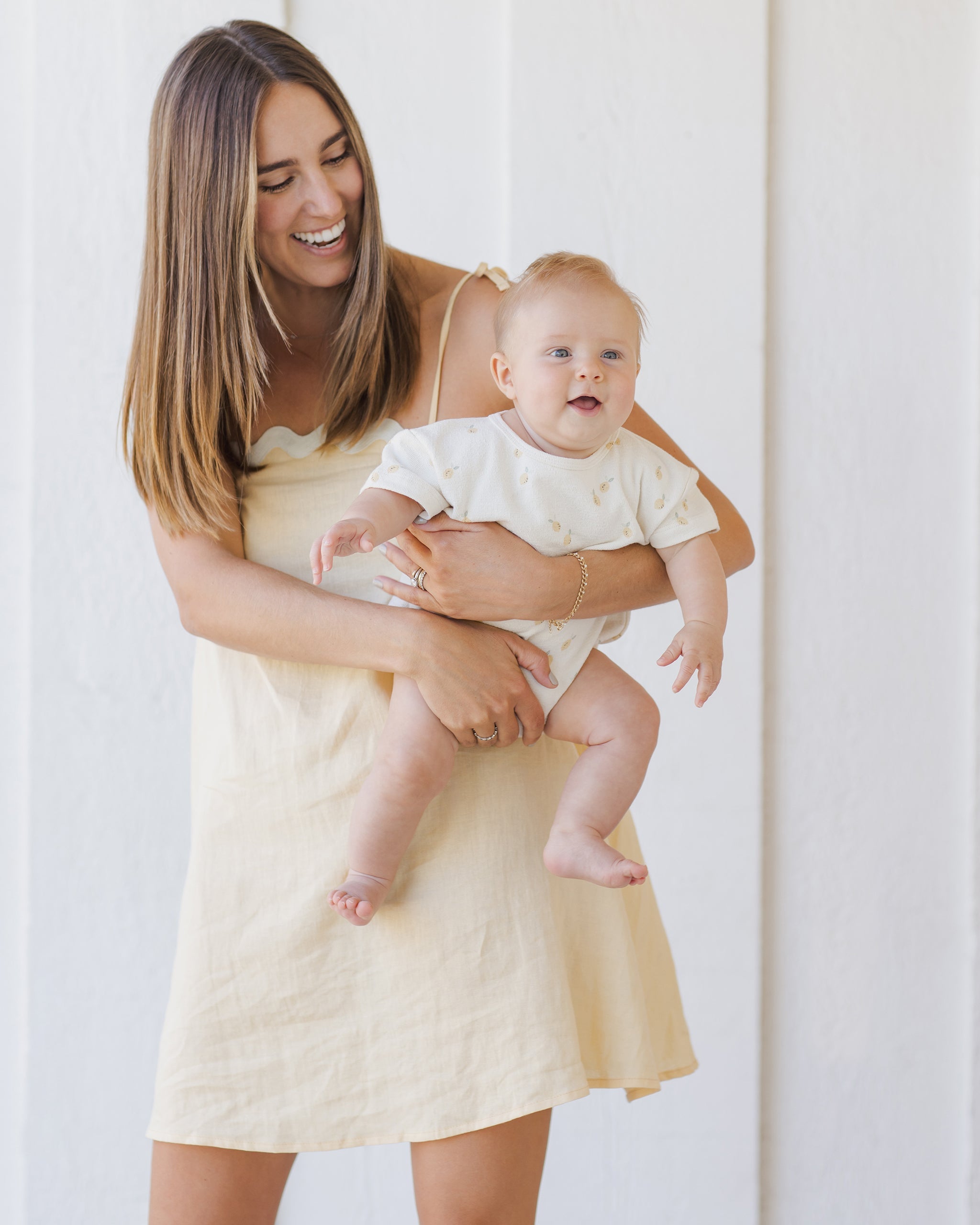 Relaxed Short Sleeve Bubble Romper || Lemons