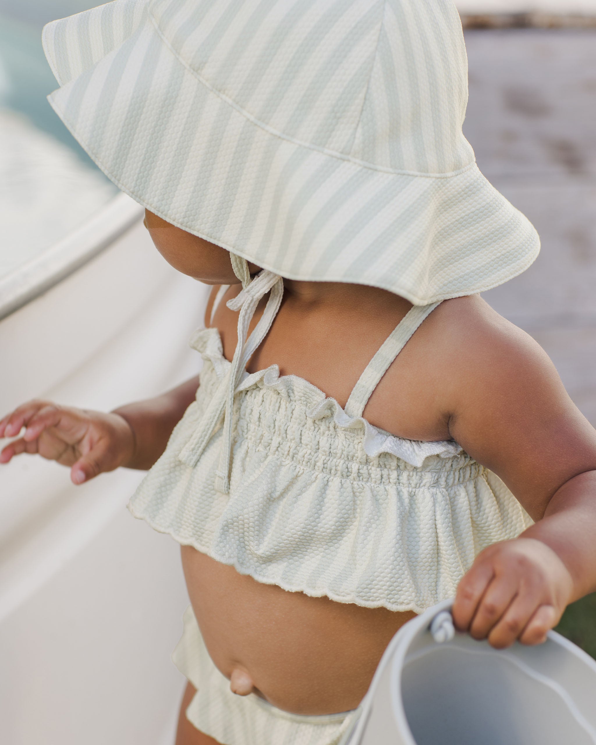 Sun Hat || Mint Stripe