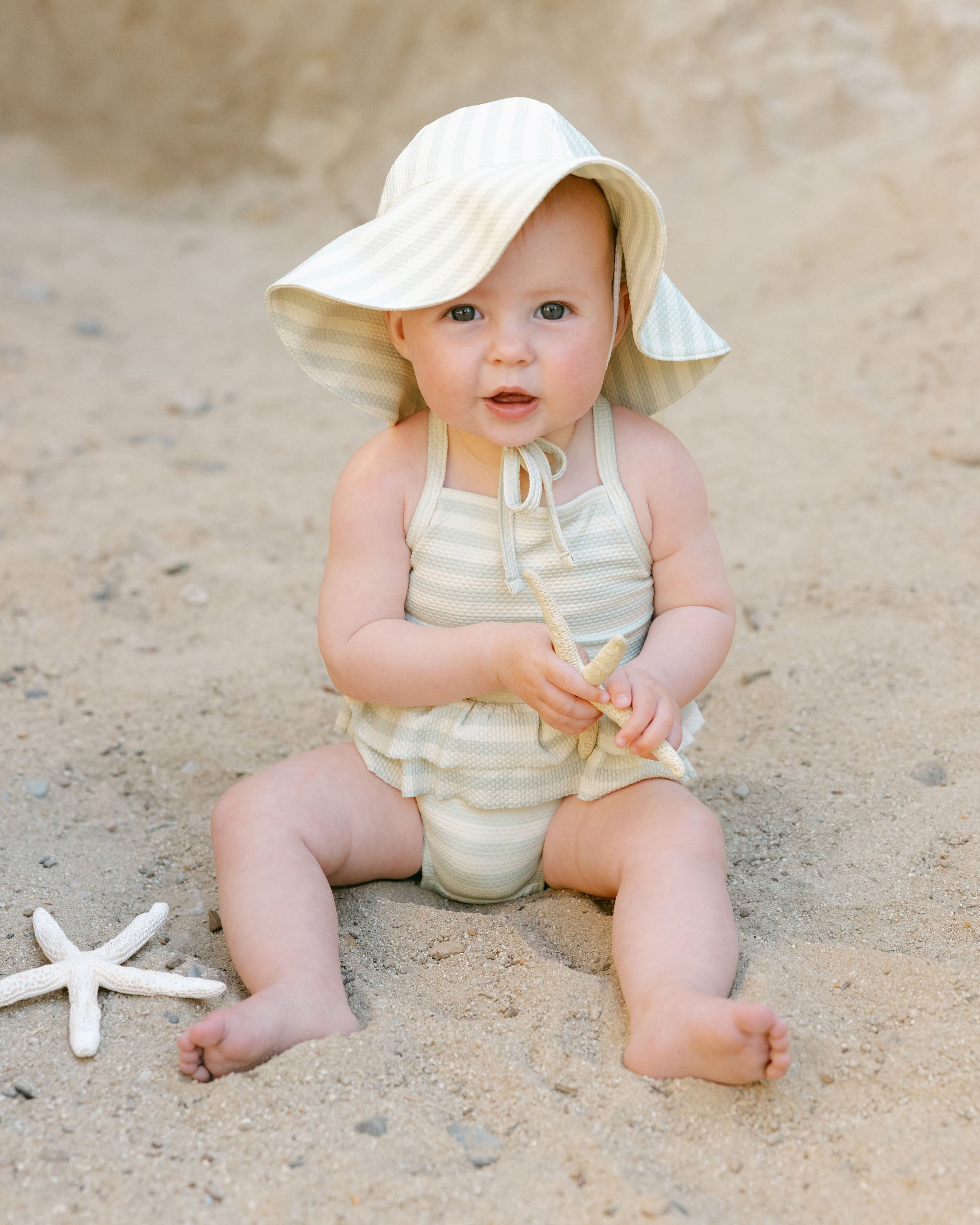 Sun Hat || Mint Stripe