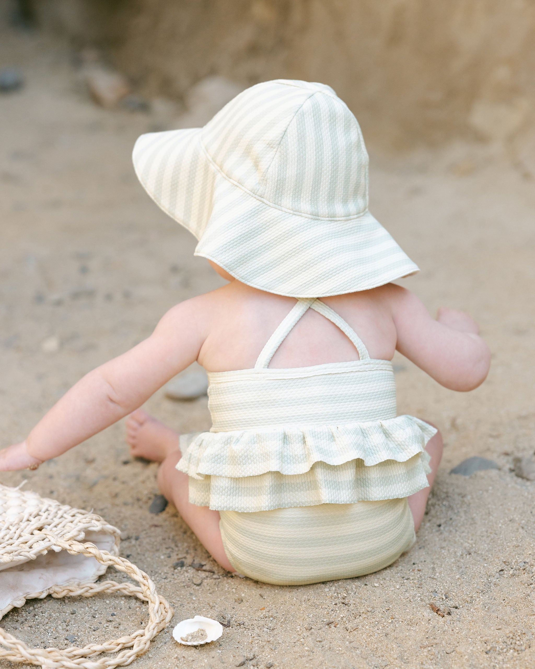 Sun Hat || Mint Stripe