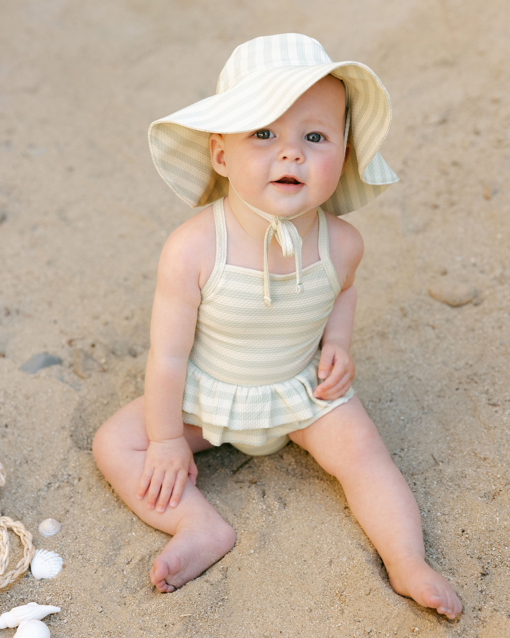 Sun Hat || Mint Stripe