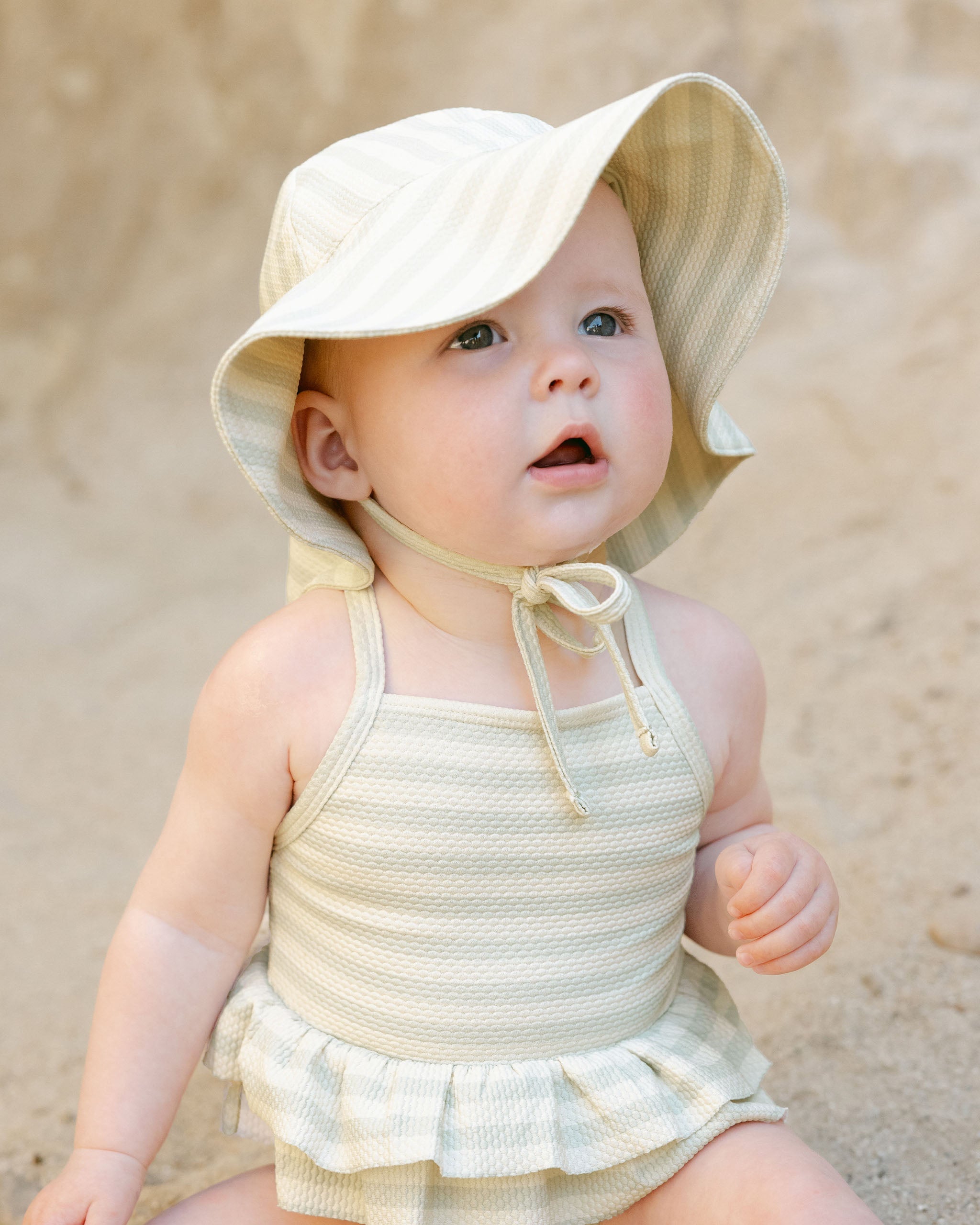 Sun Hat || Mint Stripe